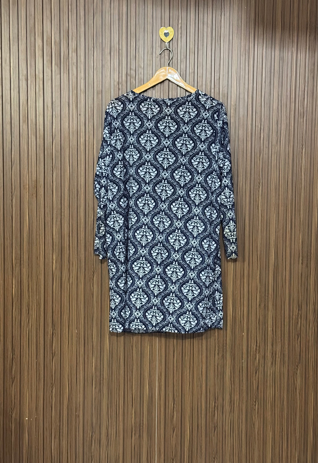 Damask Print Long Top