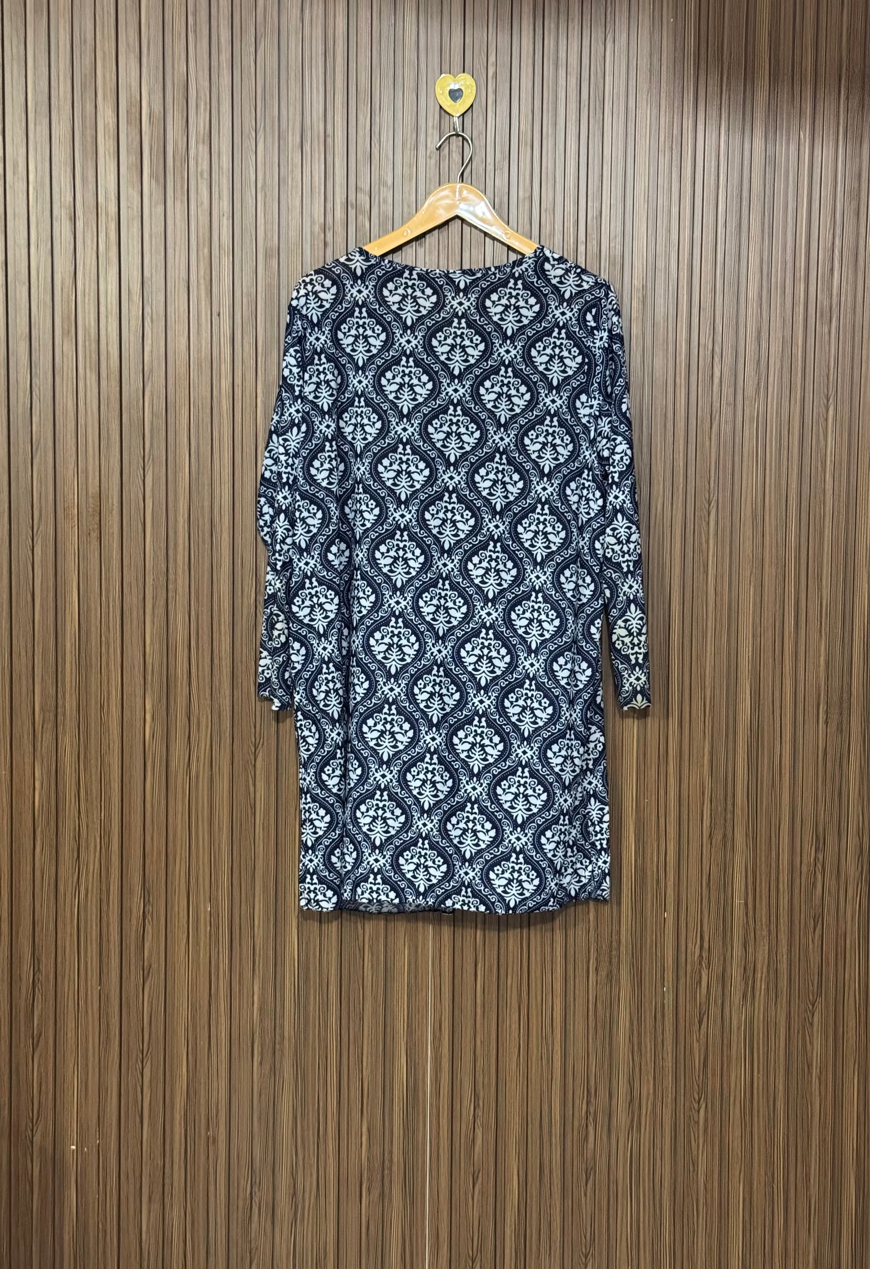 Damask Print Long Top