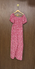Red Floral Print Jumpsuit