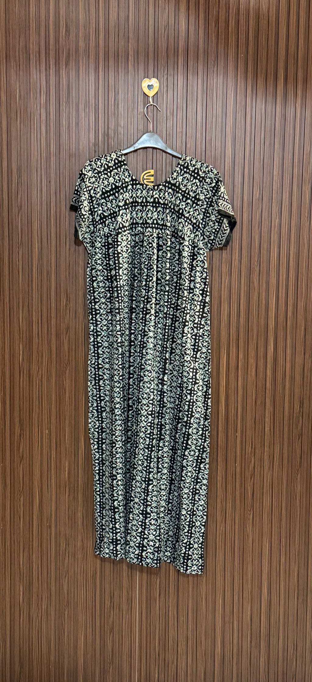 Black Printed Long Top