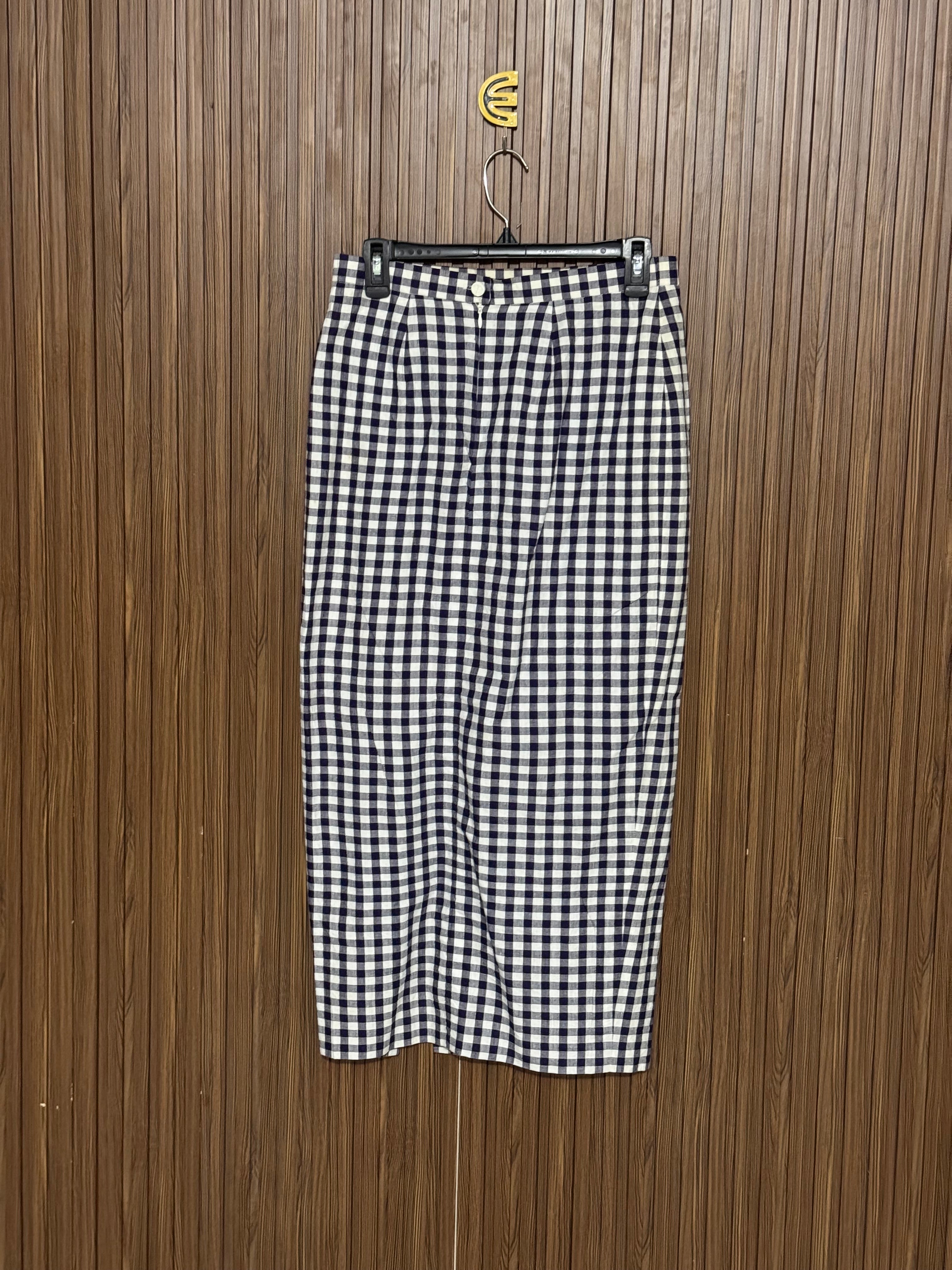 Black Check Long Skirt