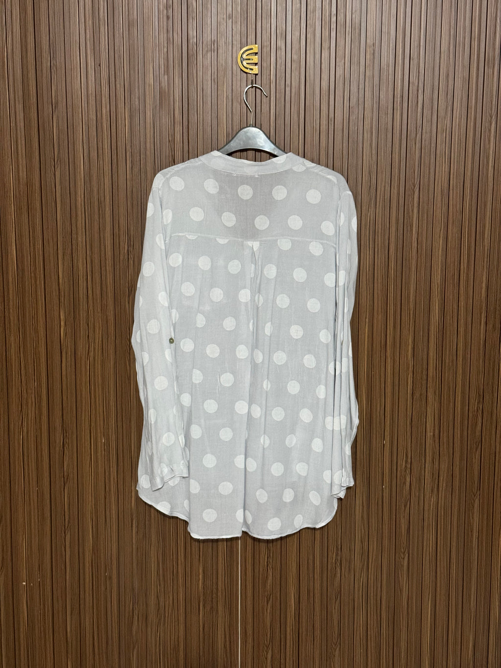 Chest 20 Length 30 Fabric Nylon Grey Polka Dot Top