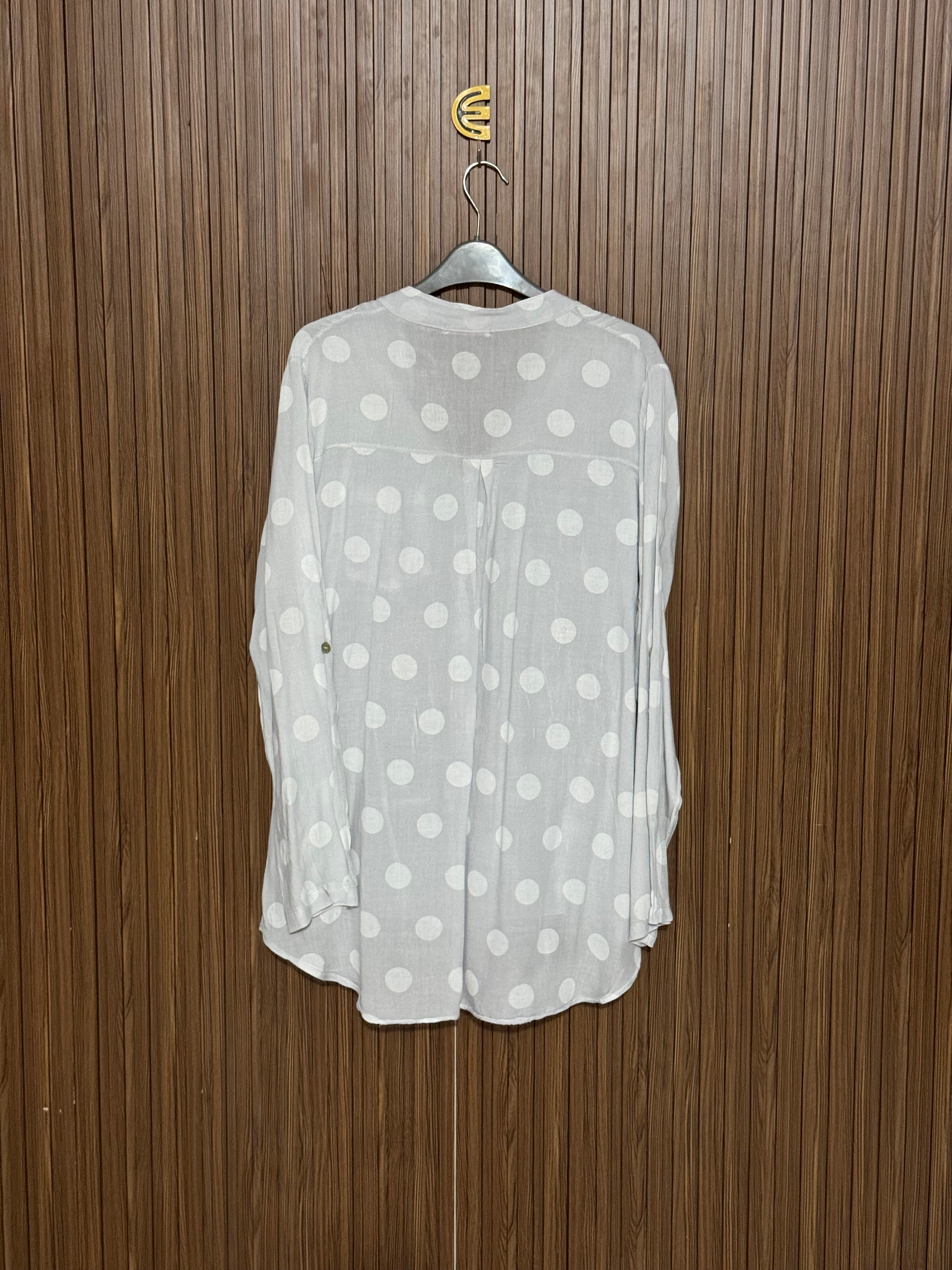 Chest 20 Length 30 Fabric Nylon Grey Polka Dot Top