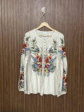 Chest 18 Length 26 Fabric Silk Casual Bloom