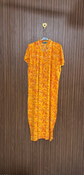 Yellow Paisley Print Long Top