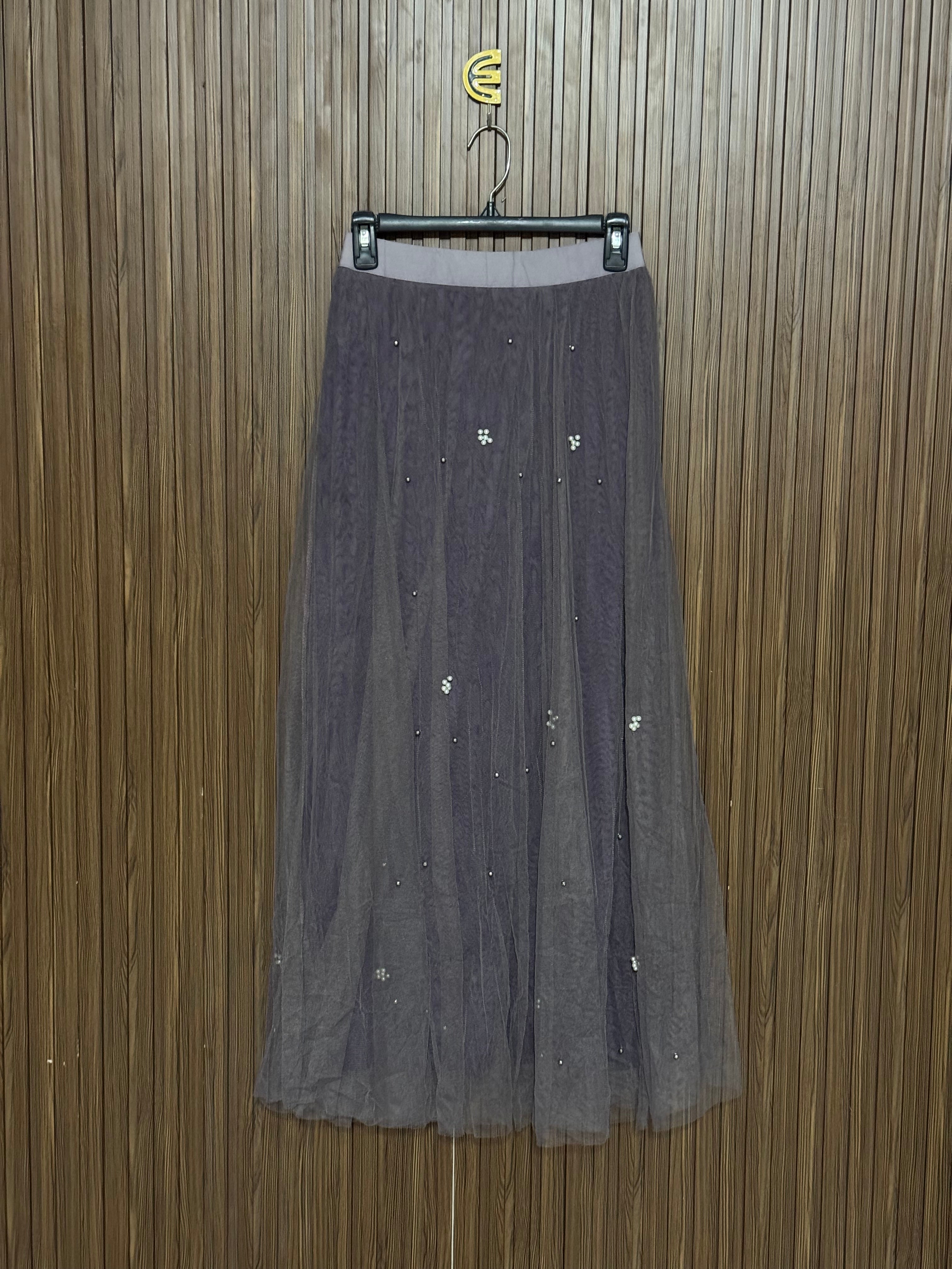 Purple Pearl Mesh Skirt