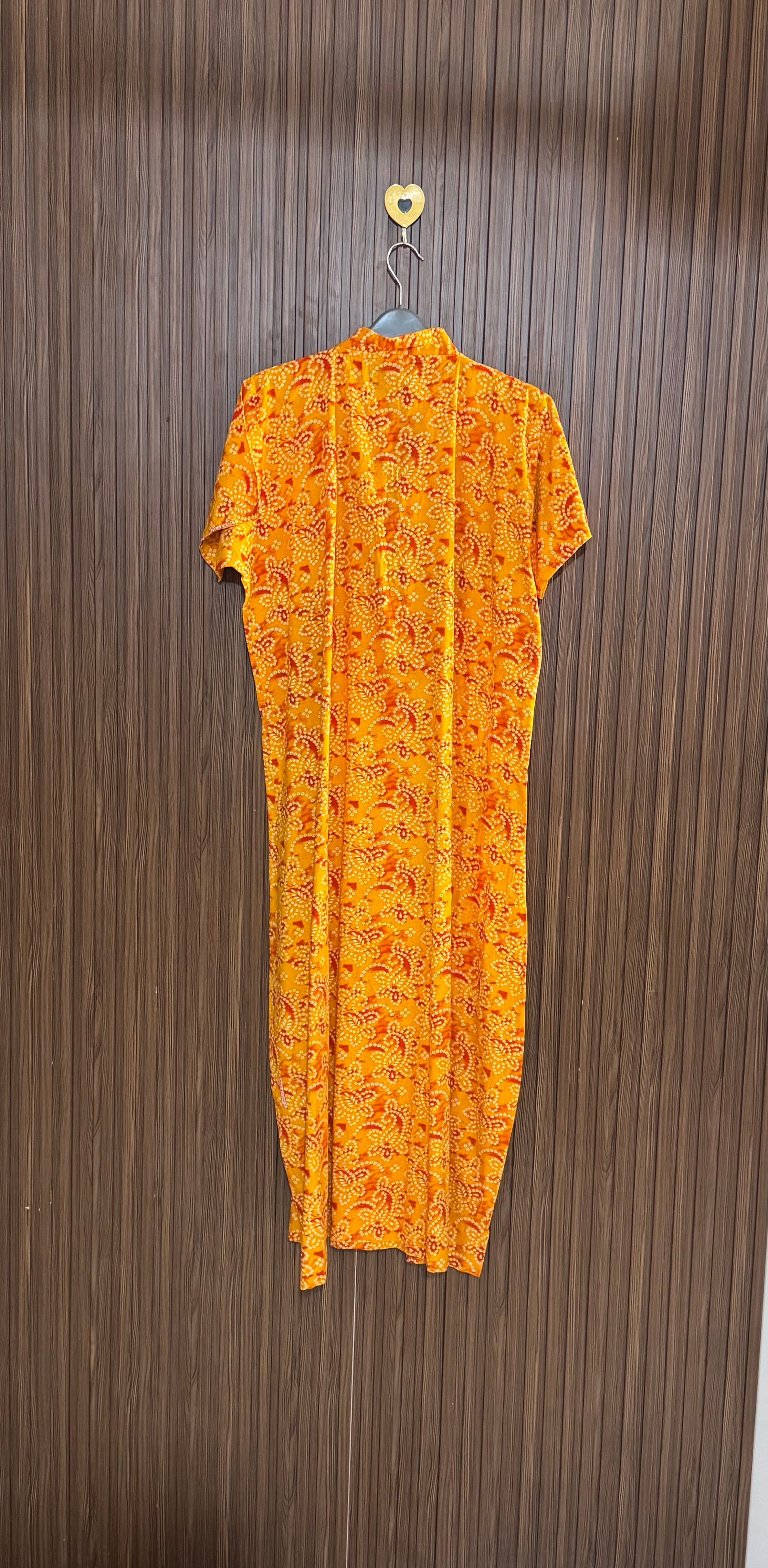 Yellow Paisley Print Long Top