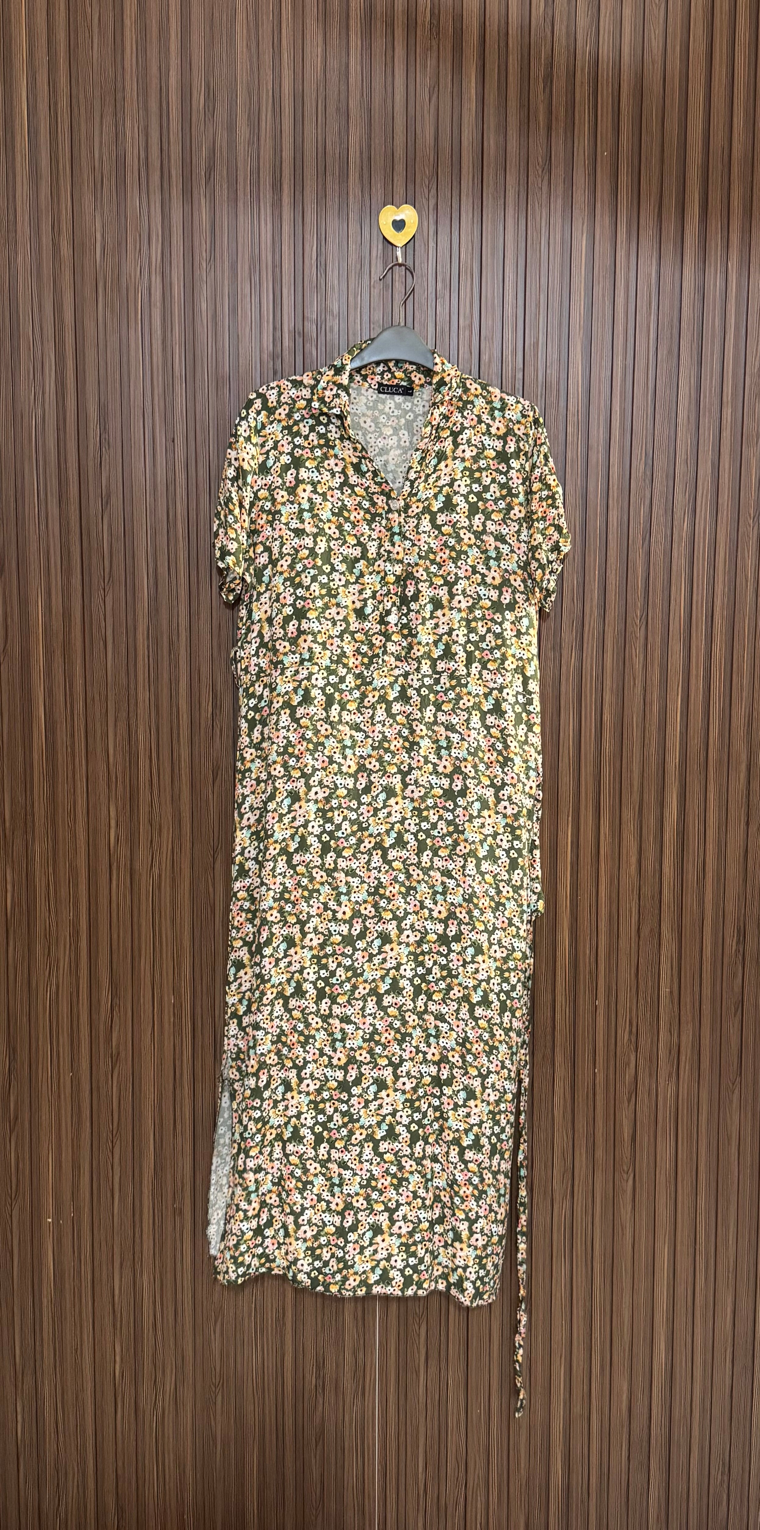 Green Ditsy Floral Long Top
