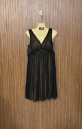 Chest 15 Length 36 Fabric Net Silk Black Beaded Dress