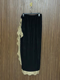 Black Lace Trim Wrap Skirt