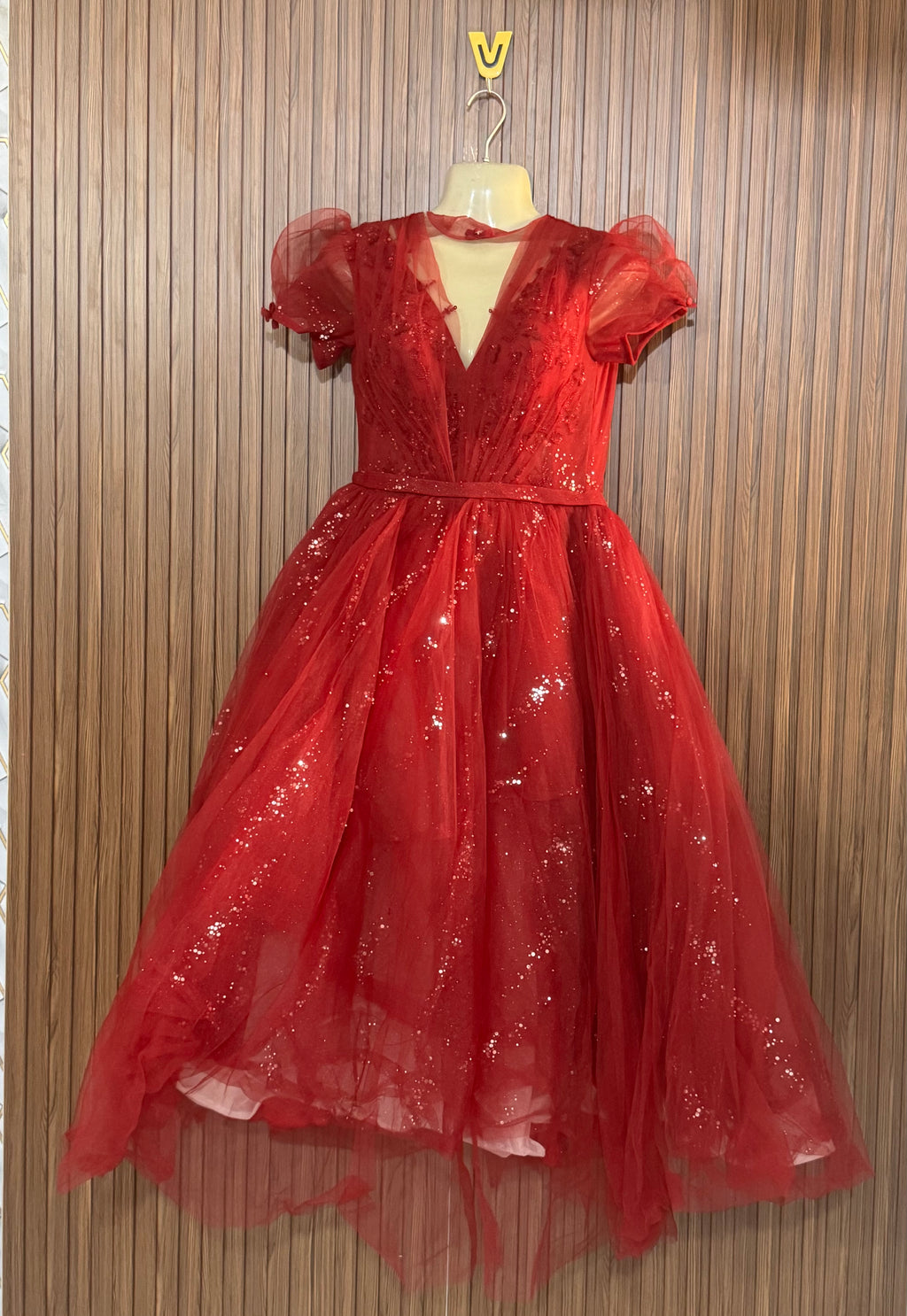 Chest 15 Length 48 Fabric Net Stylish Party Dress