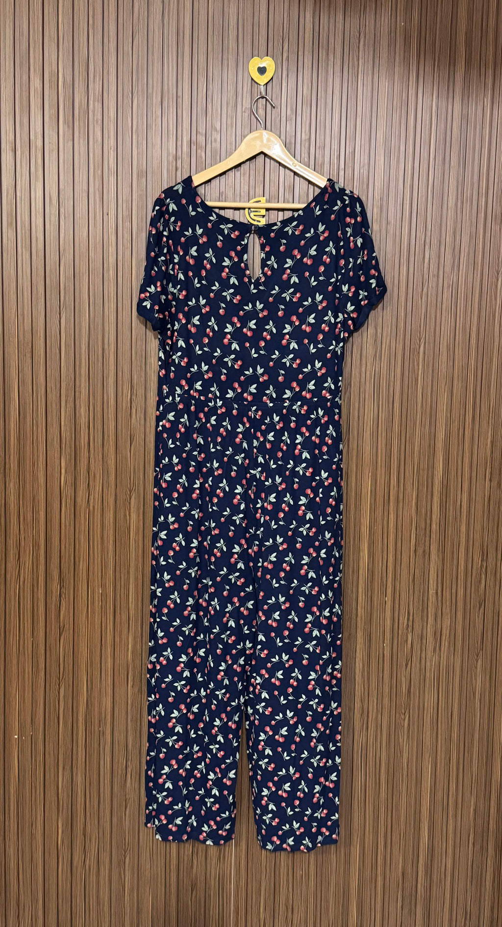 Blue Cherry Print Jumpsuit