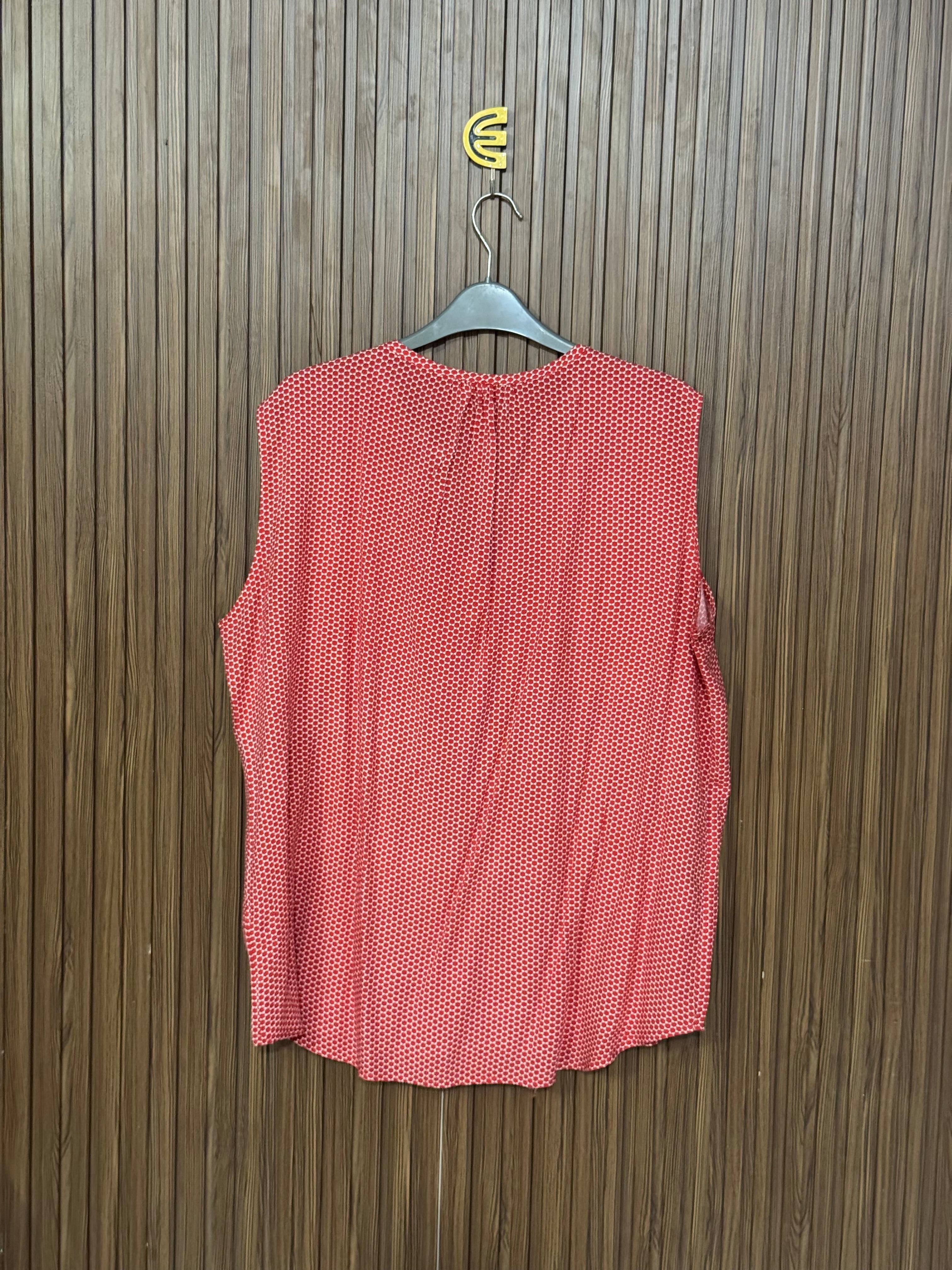 Red Geometric Printed Sleeveless Top