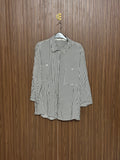 Chest 24 Length 28 Fabric Nylon Striped Shirt Top