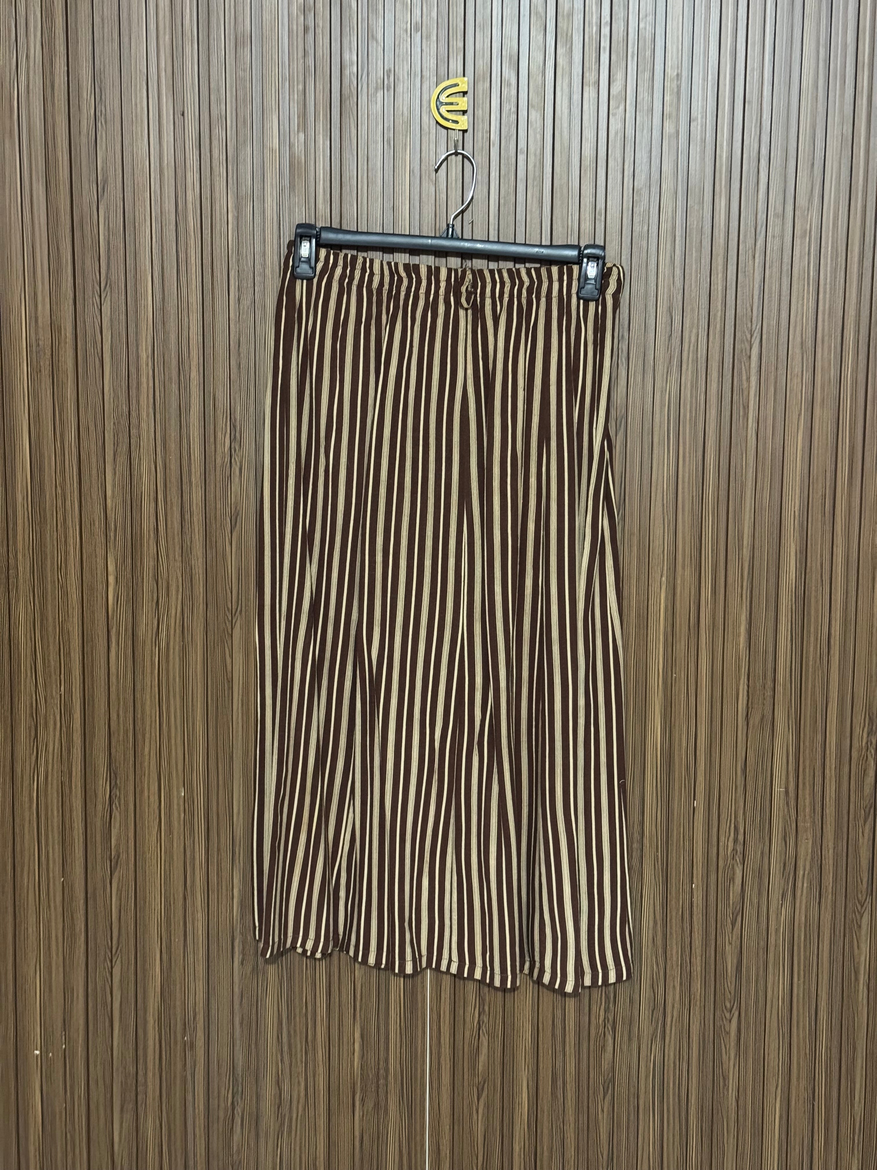 Brown Vertical Stripe  Skirt