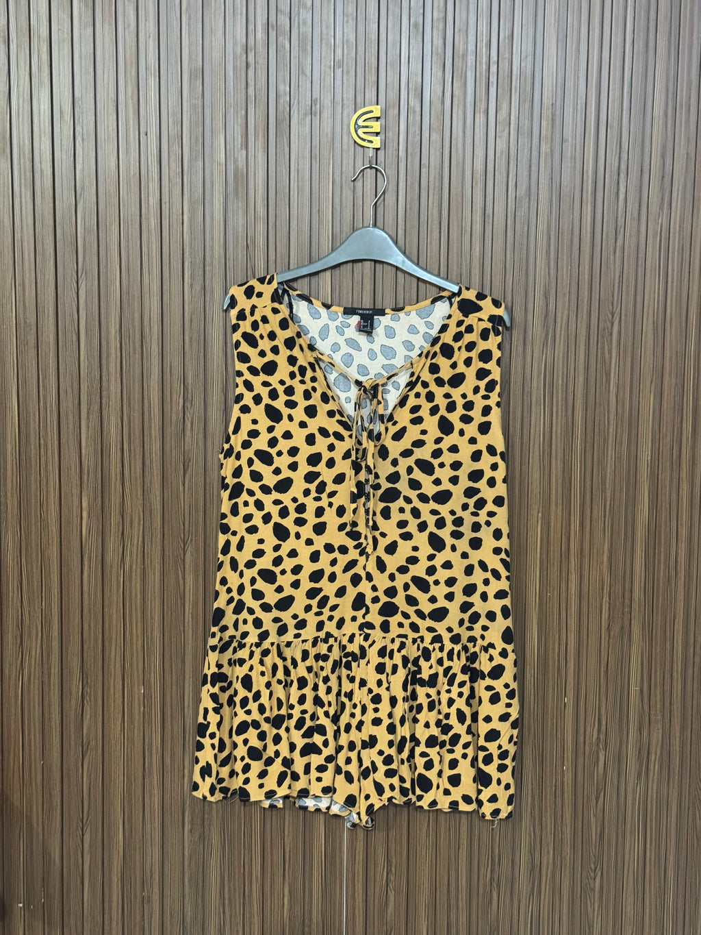 Yellow Leopard Print Sleeveless Top
