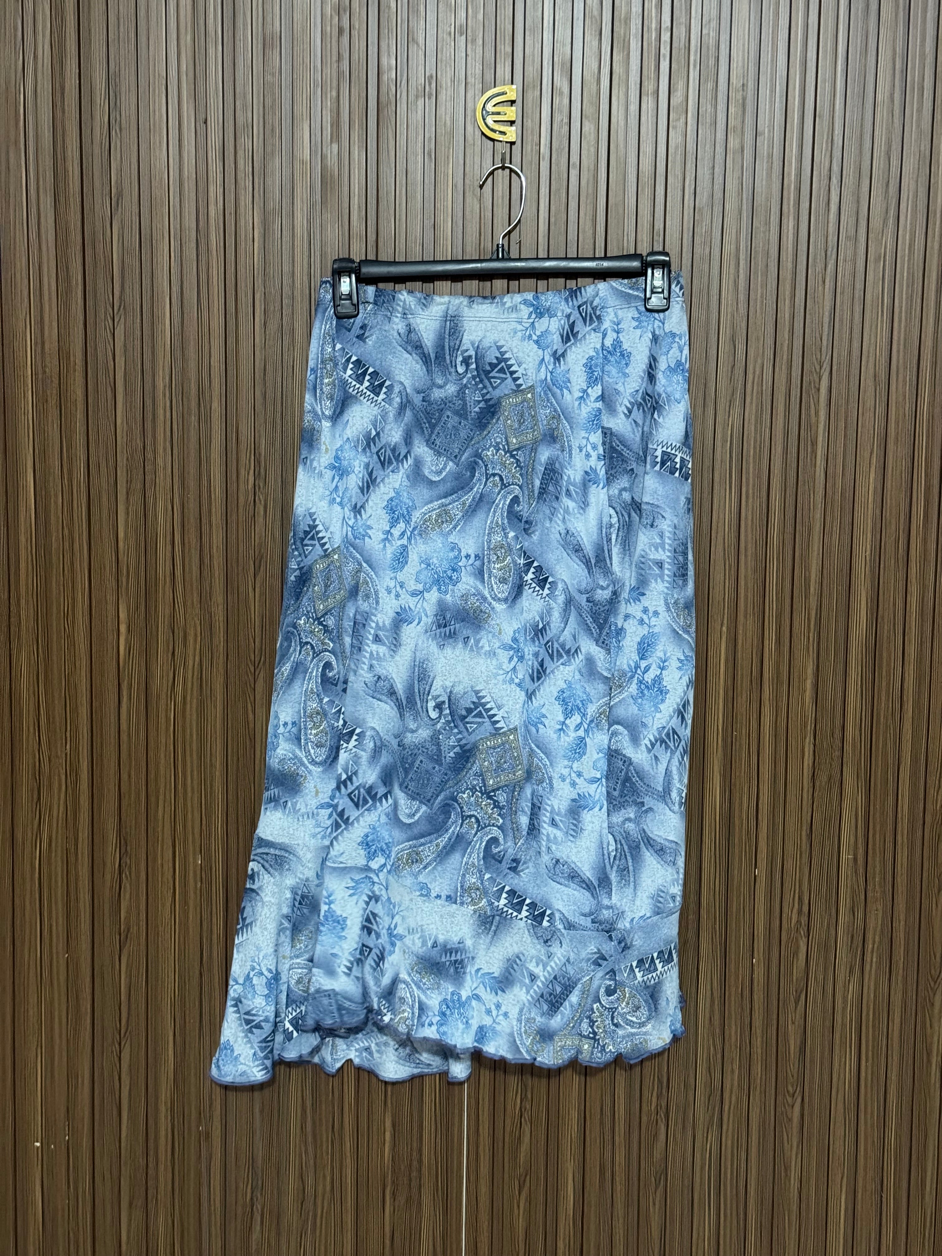 Blue Paisley Patchwork Skirt