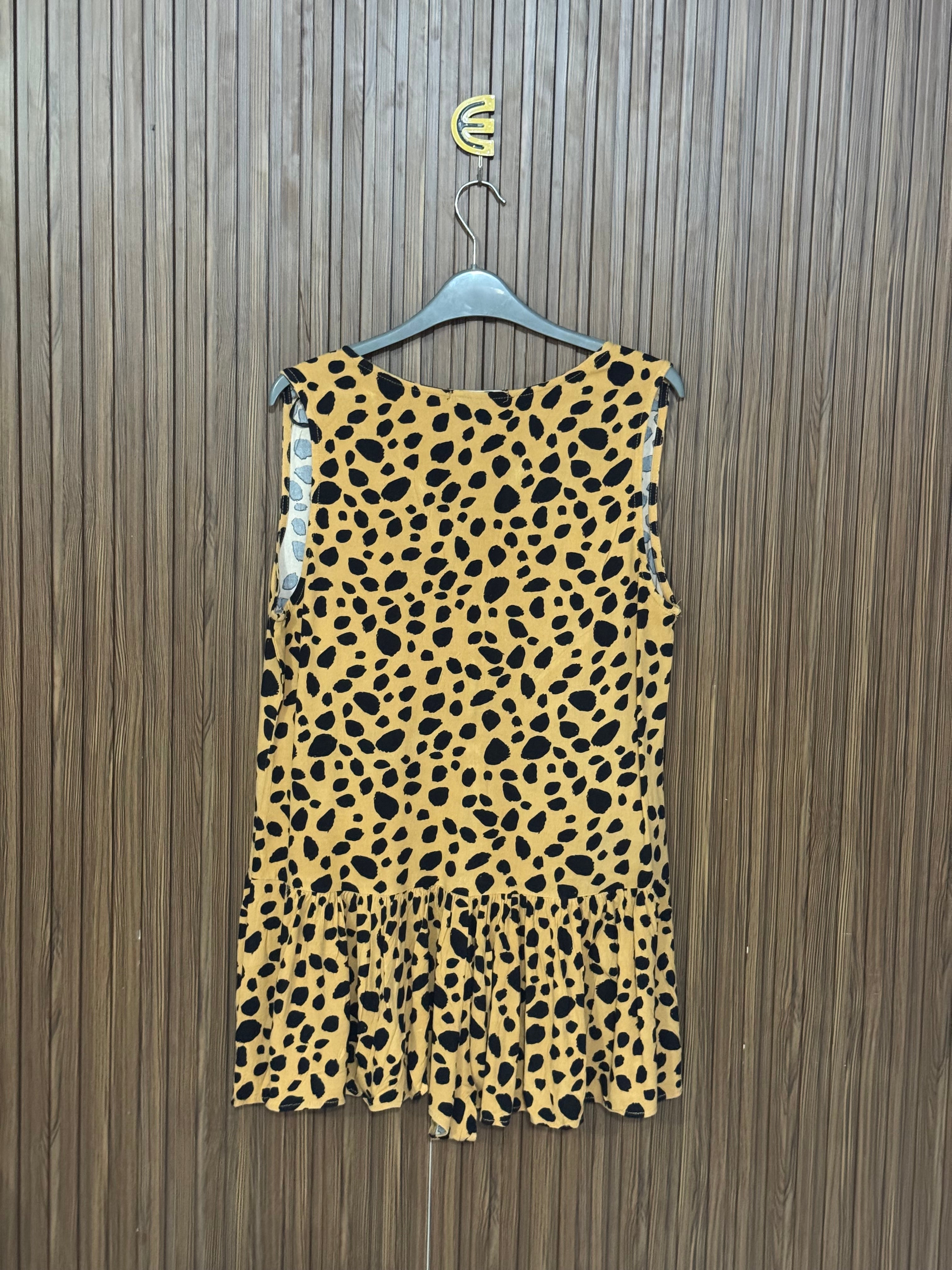 Yellow Leopard Print Sleeveless Top