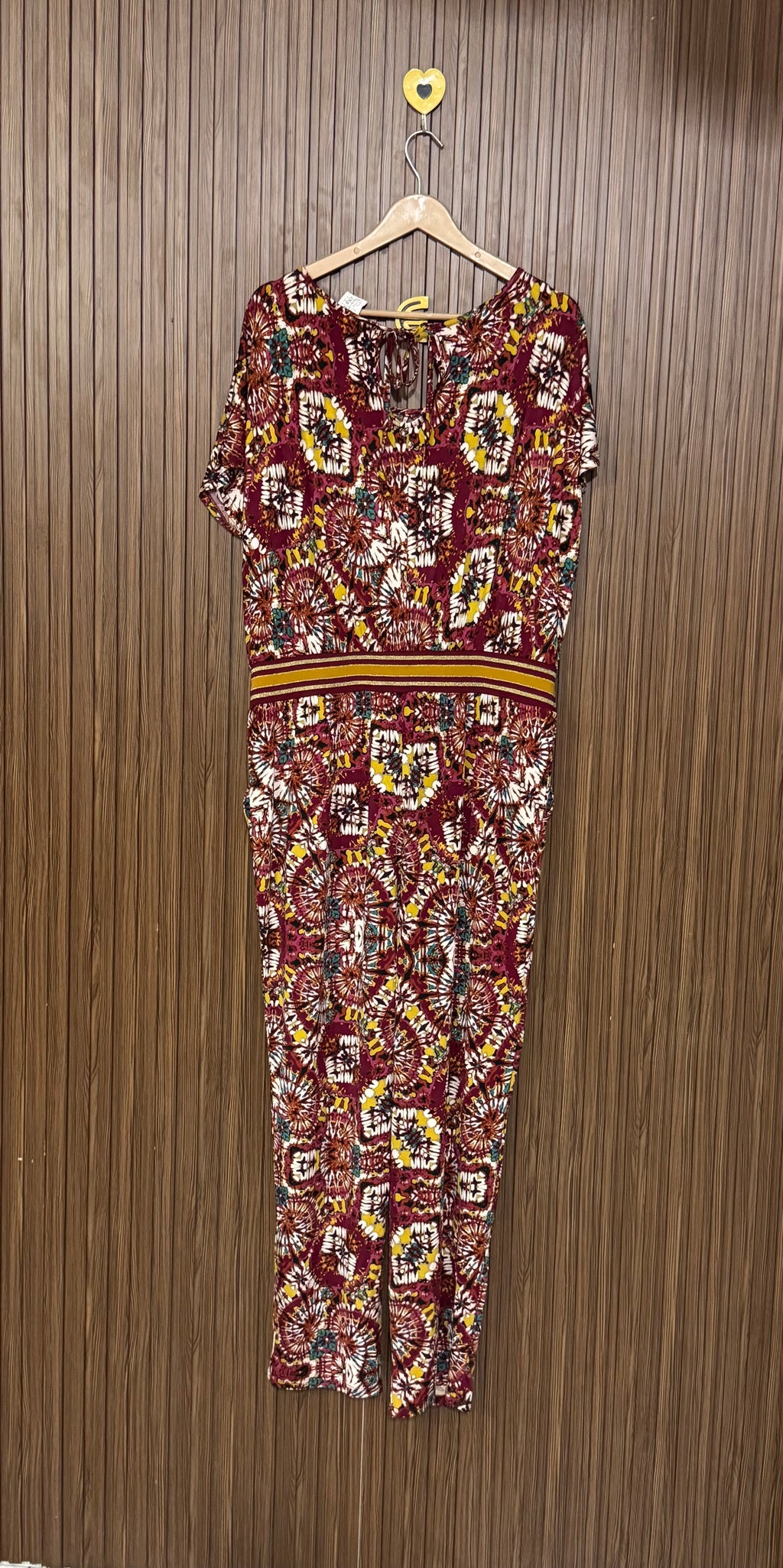 Mandala Print Short Sleeve Jumpsuit