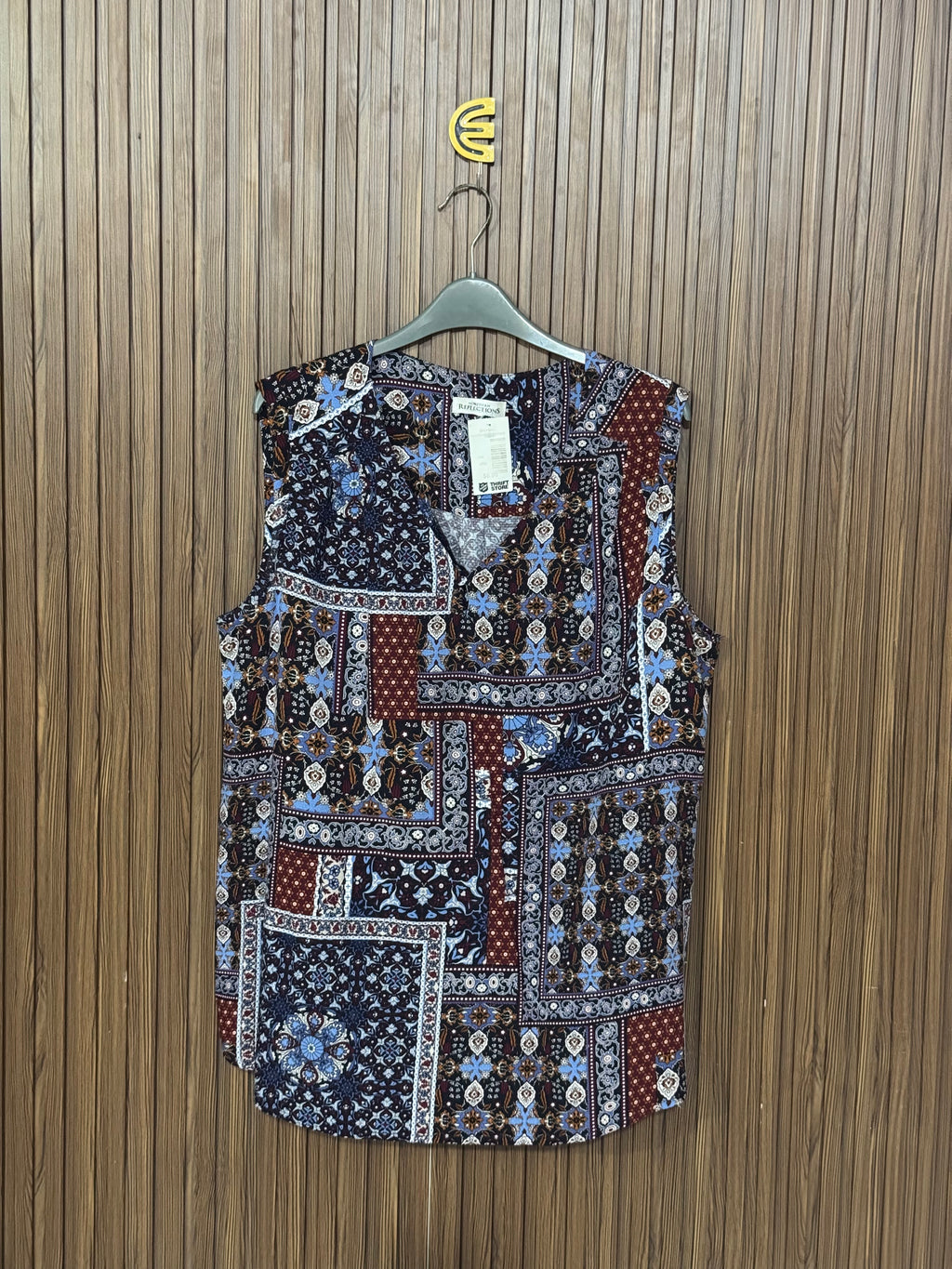 Multicolor Paisley Print Sleeveless Top