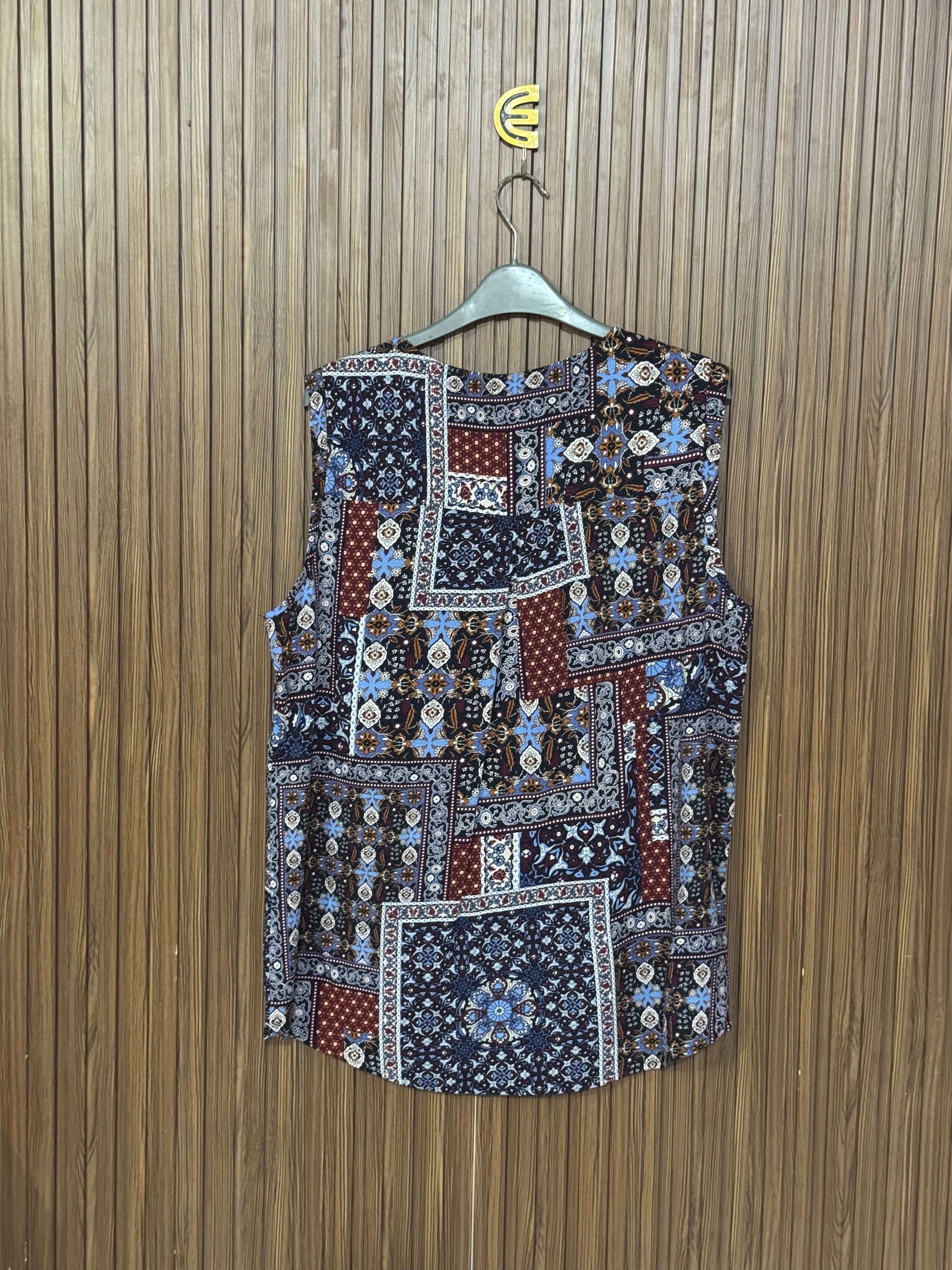 Multicolor Paisley Print Sleeveless Top