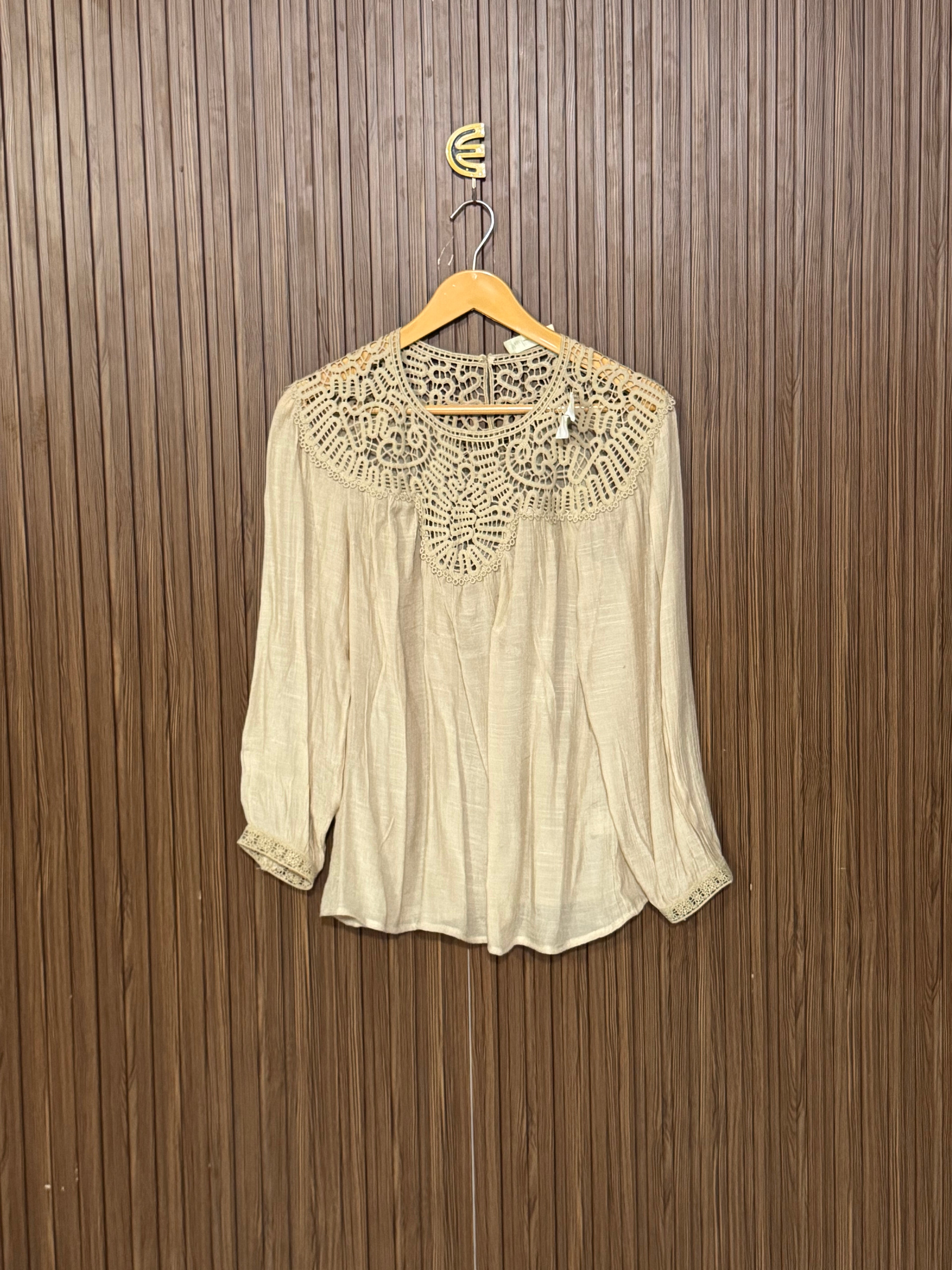 Chest 18 Length 24 Fabric Cotton Chiffon Lace Top
