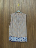 Blue Border Print Sleeveless Top