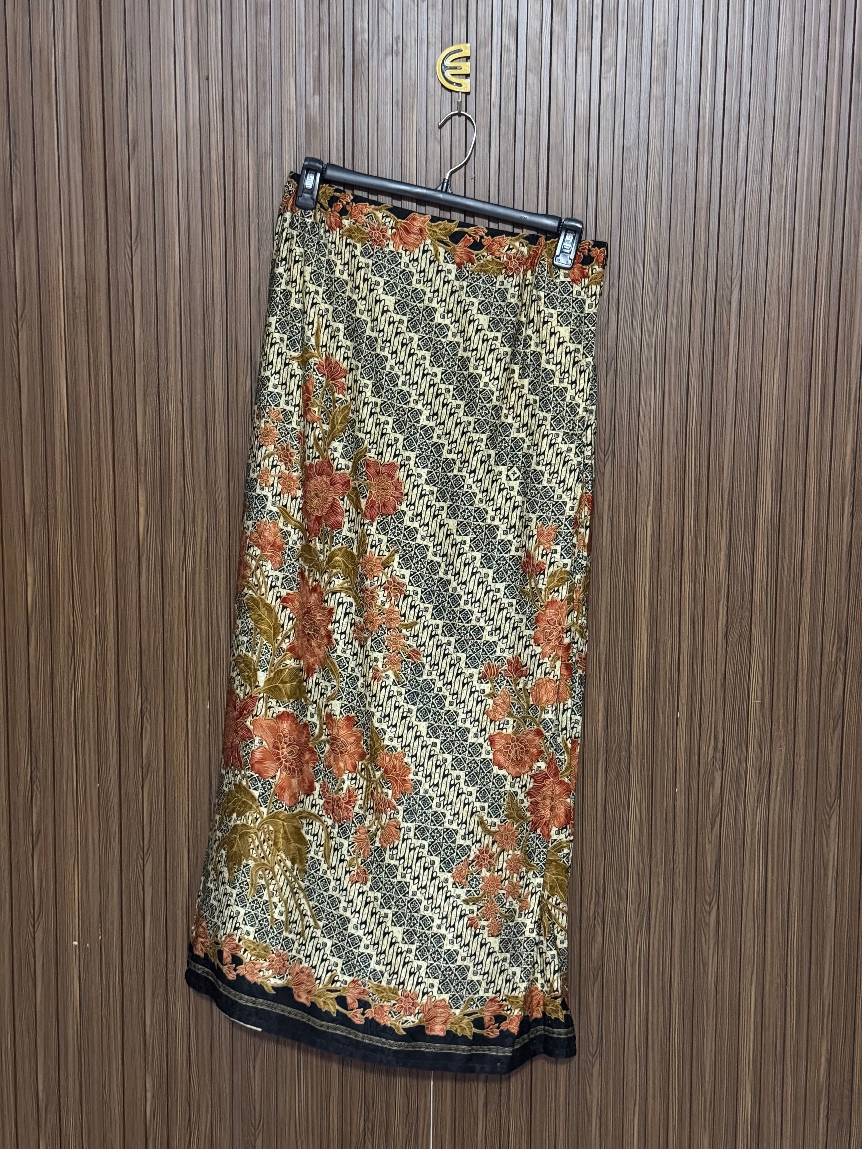 Brown Floral Parang Skirt