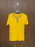 Chest 18 Length 25 Fabric Shifon Cotton Simple Yellow