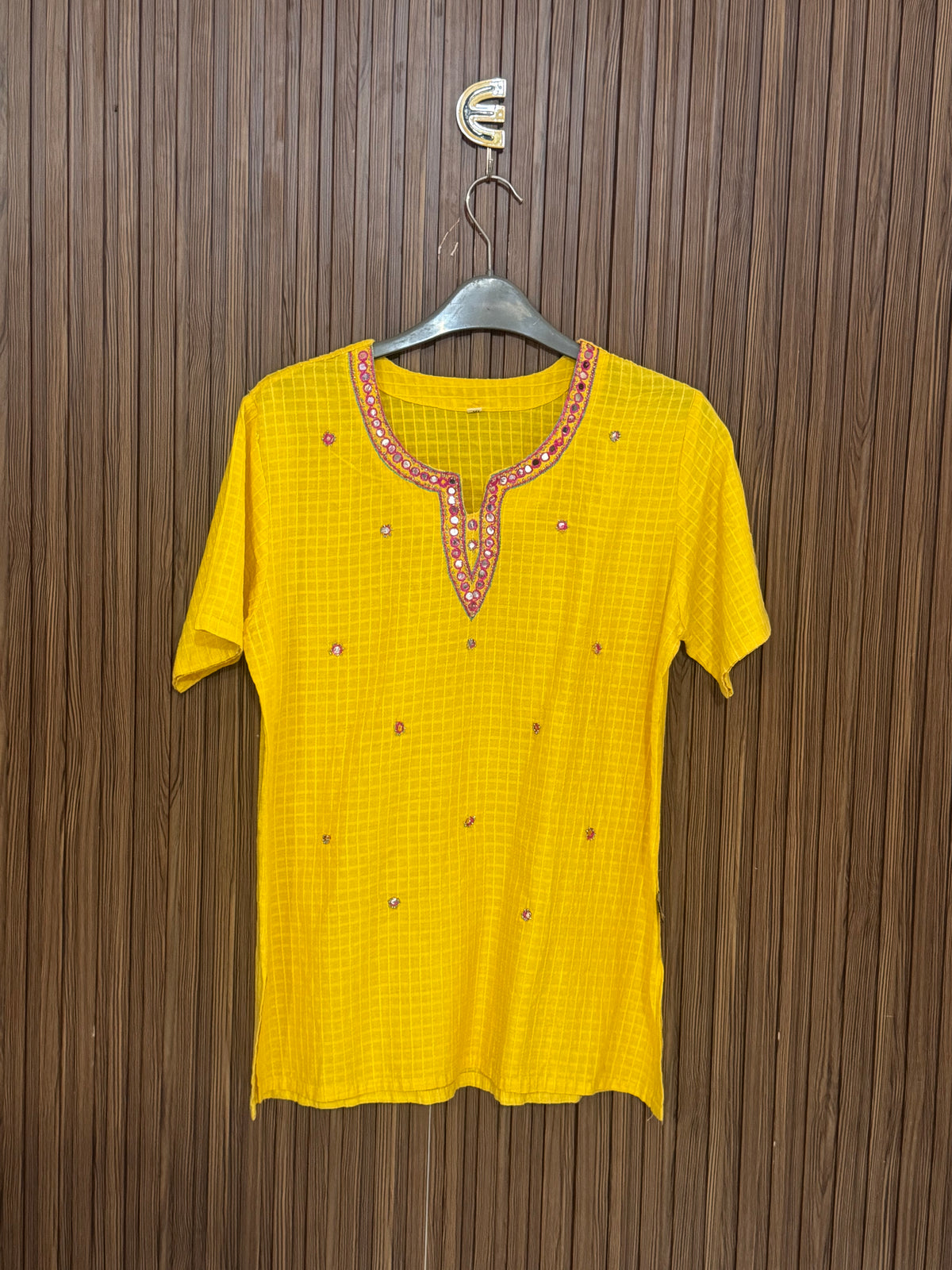 Chest 18 Length 25 Fabric Shifon Cotton Simple Yellow