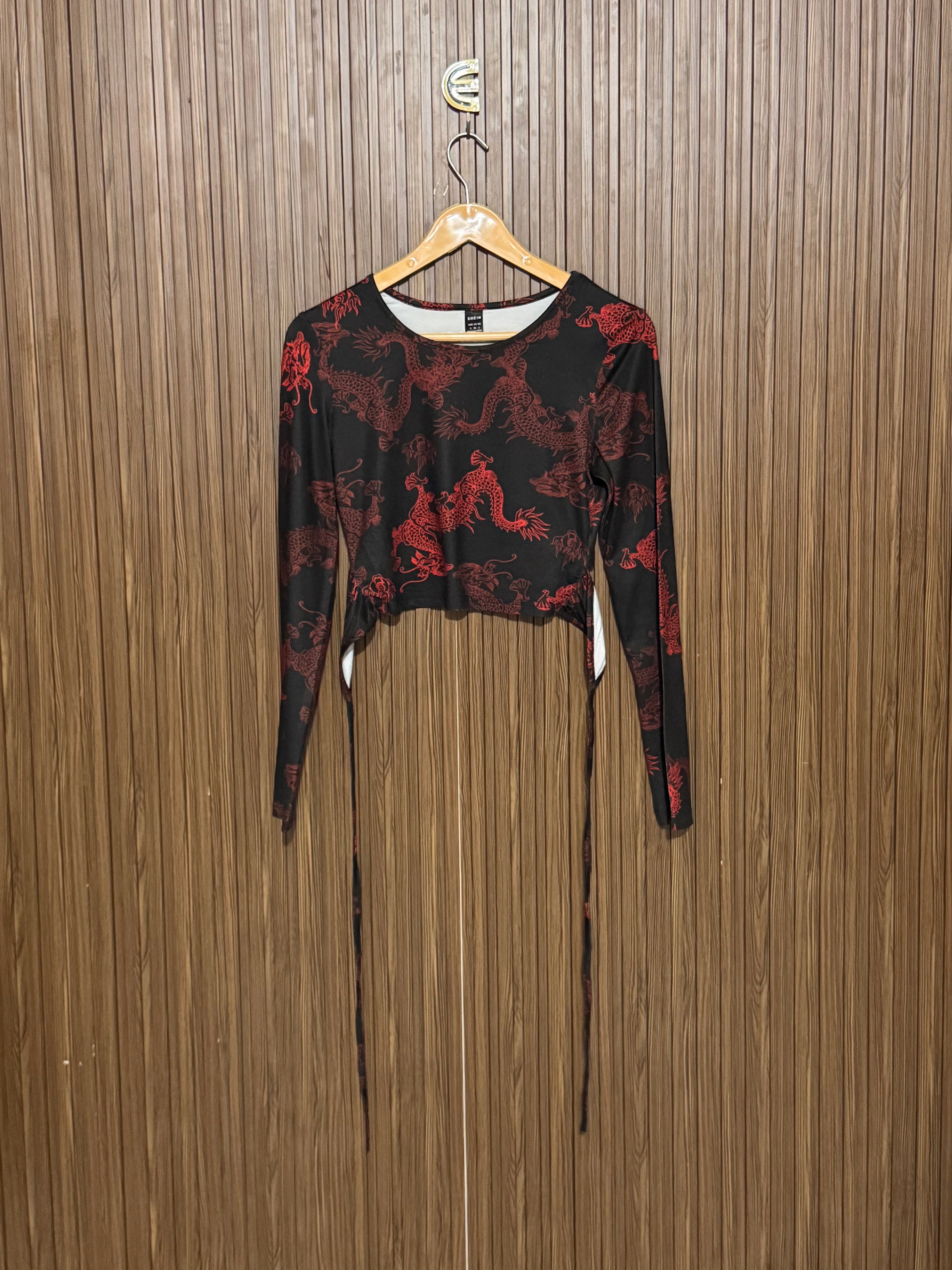 Chest 15 Length 15 Fabric Silk Dragon Print