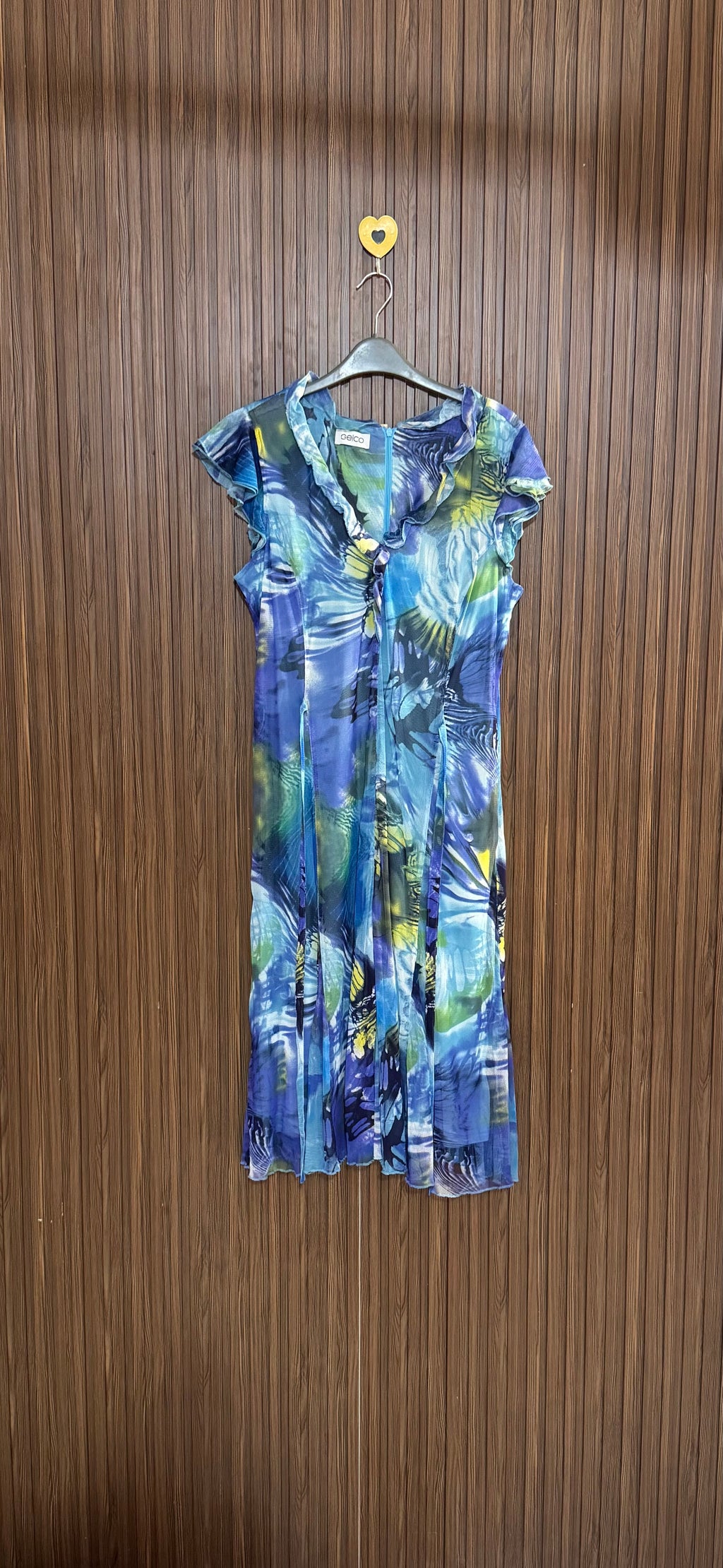 Blue Abstract Long Top