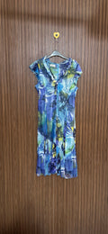 Blue Abstract Long Top