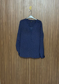 Chest 24 Length 27 Fabric Silk Blue Printed Top
