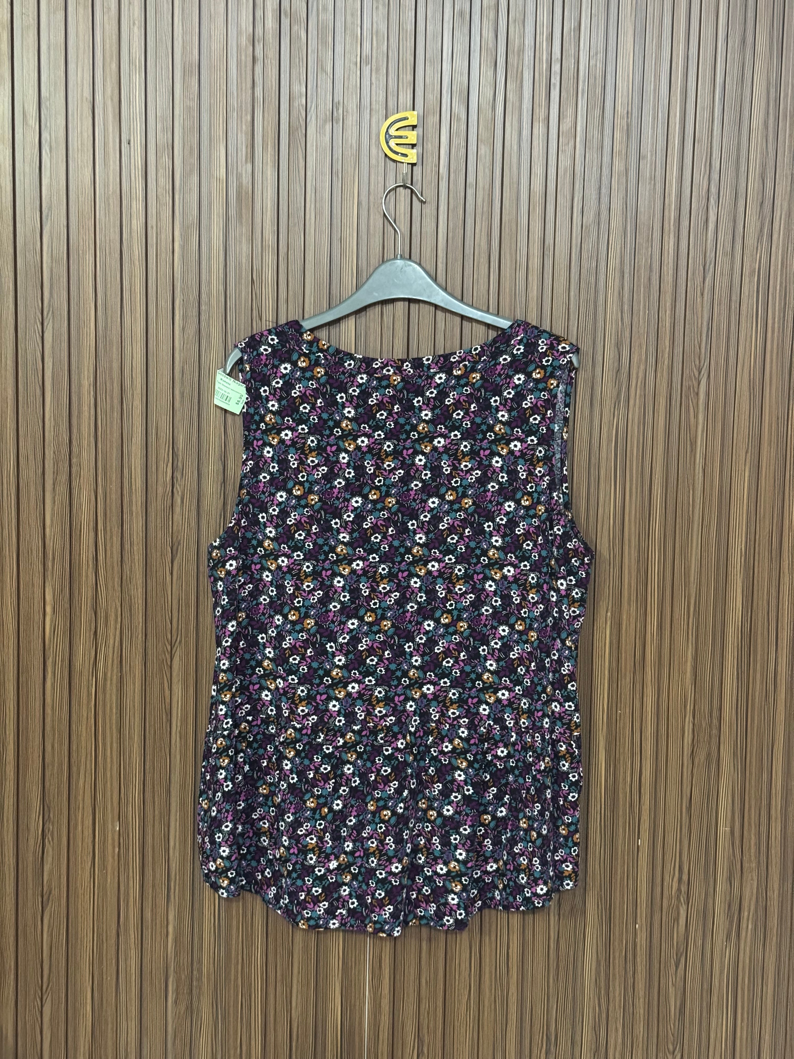 Black Floral Sleeveless Top