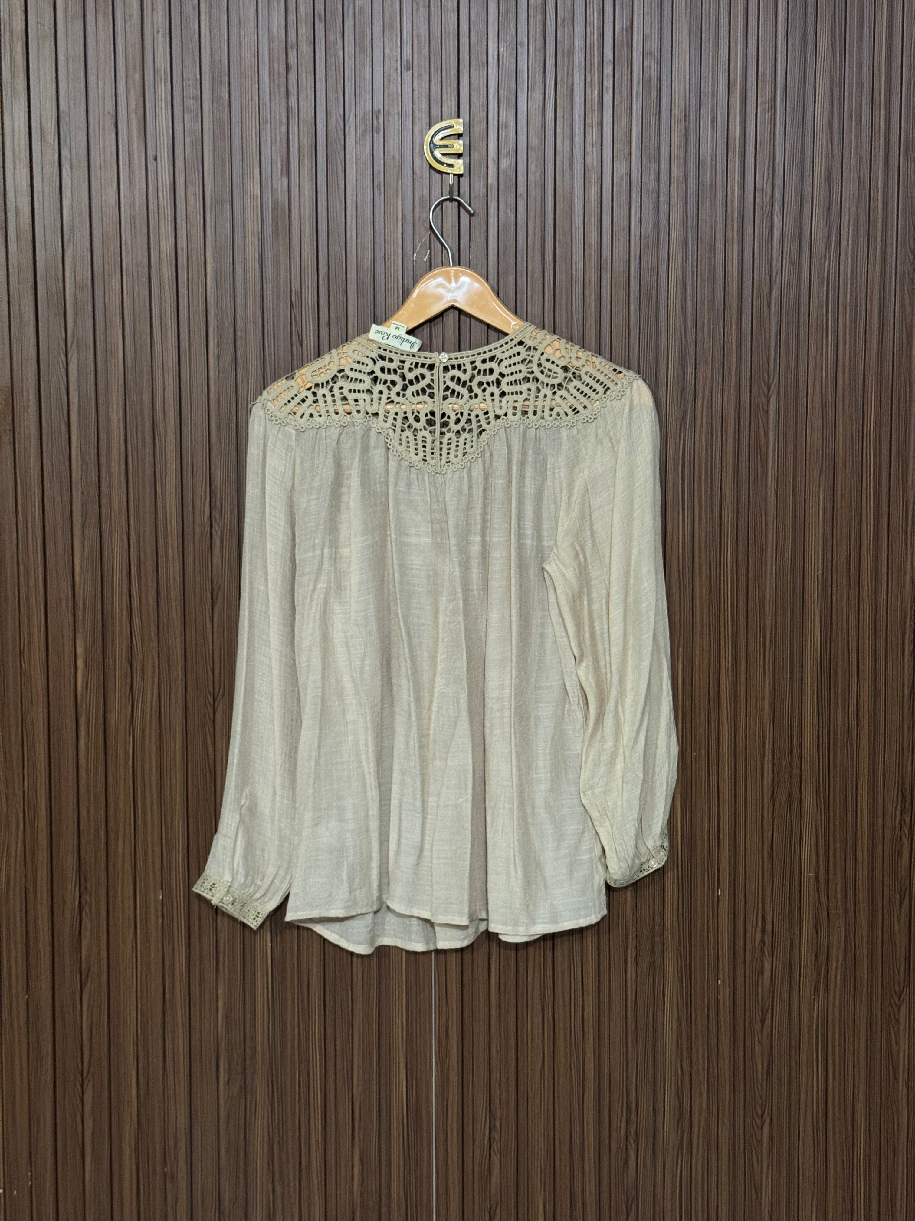 Chest 18 Length 24 Fabric Cotton Chiffon Lace Top