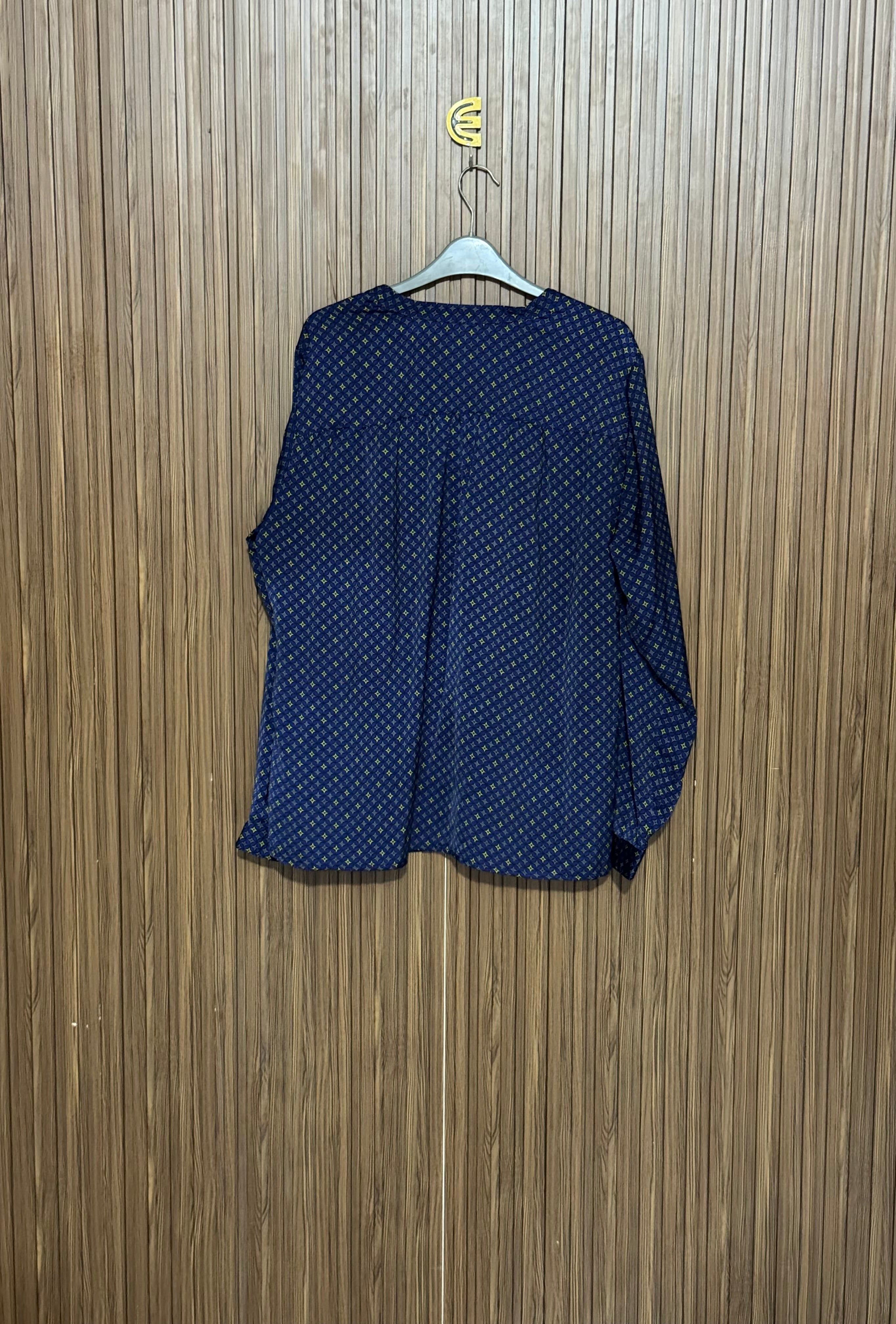 Chest 24 Length 27 Fabric Silk Blue Printed Top