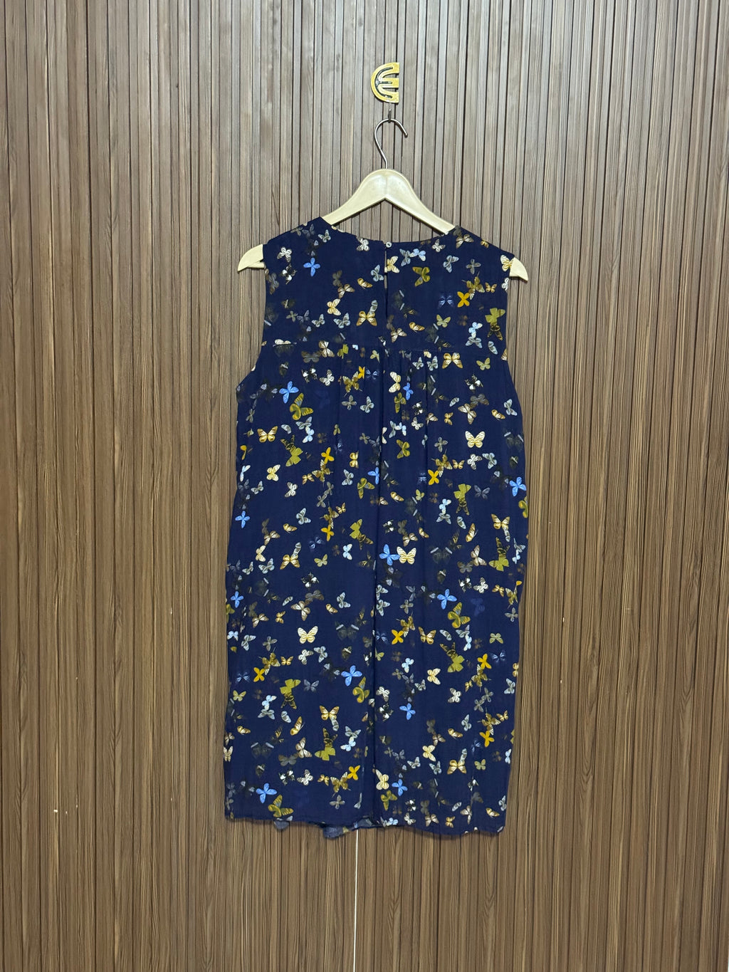 Blue Butterfly Print Long Top