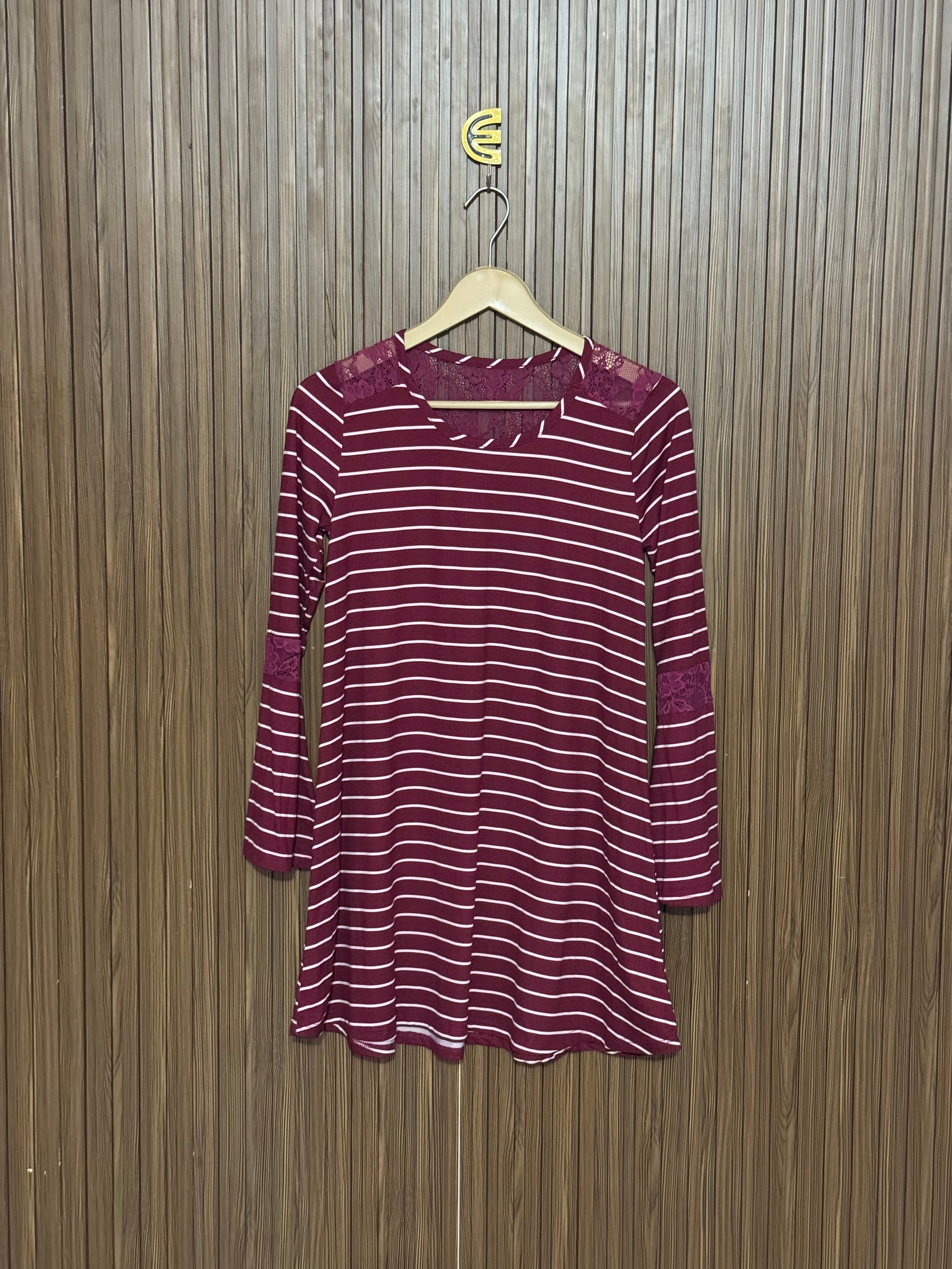 White Striped Long Top