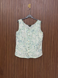 Light Green Leaf Sleeveless Top