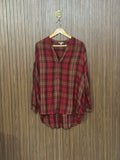 Chest 29 Length 24 Fabric Linen V Neck Checked