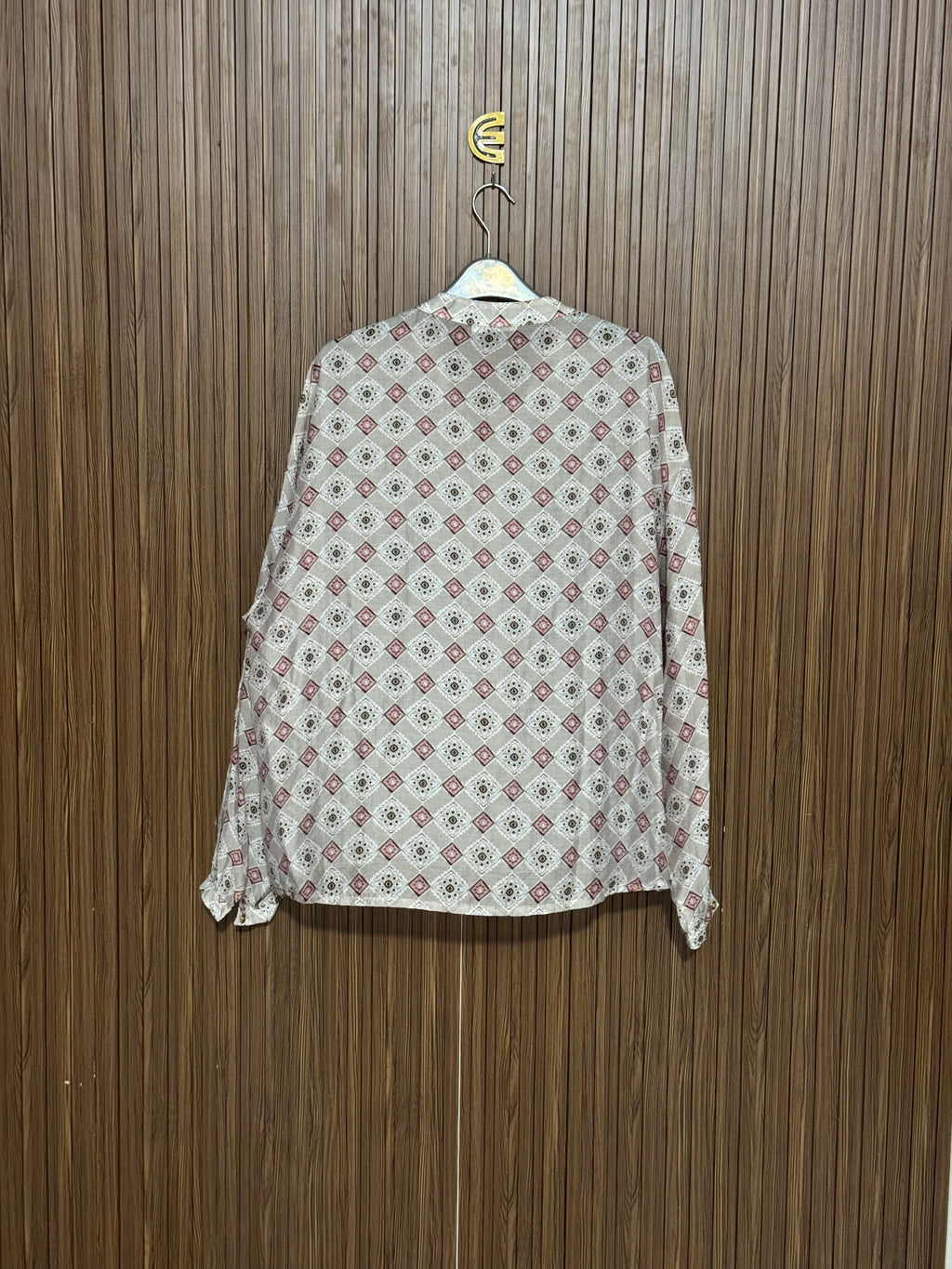Chest 24 Length 26 Fabric Silk Beige Printed Top