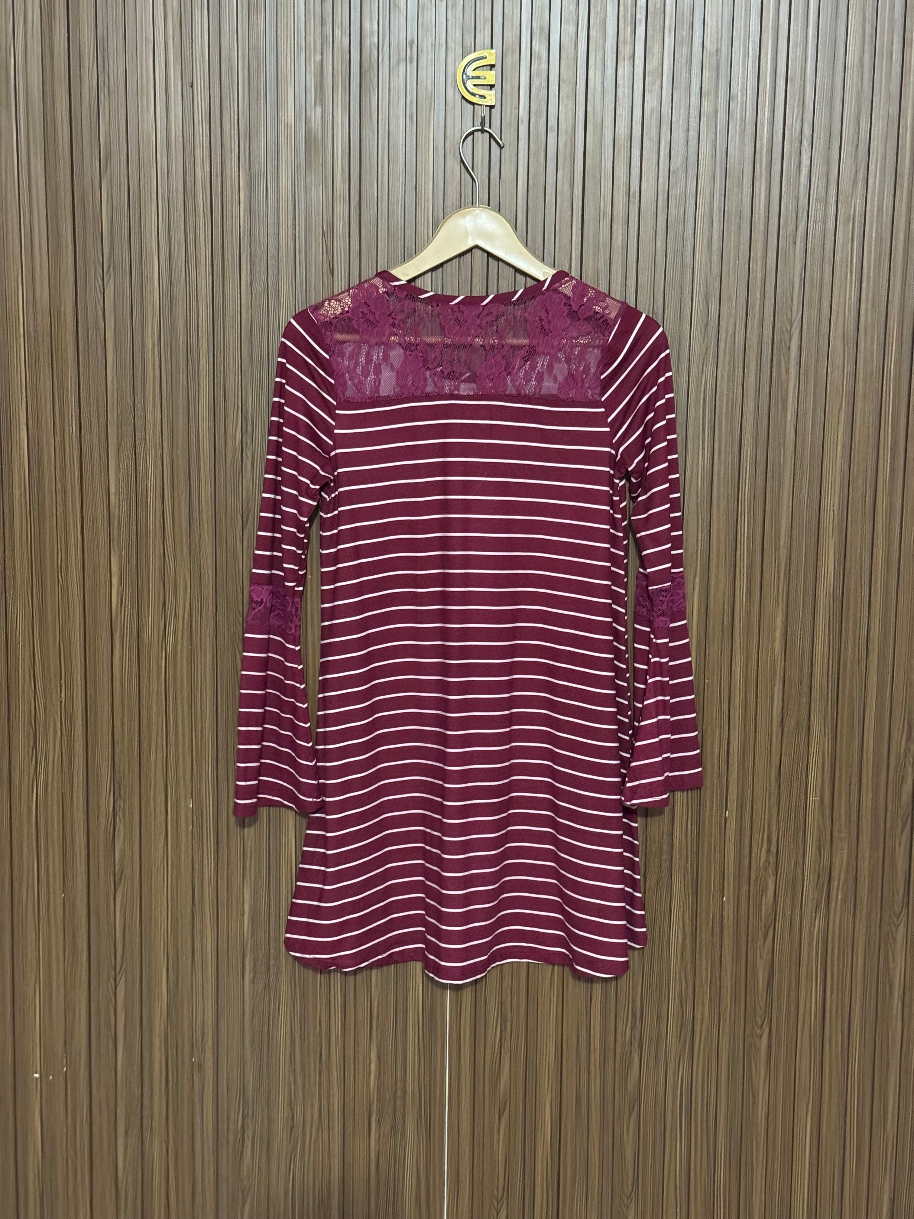 White Striped Long Top
