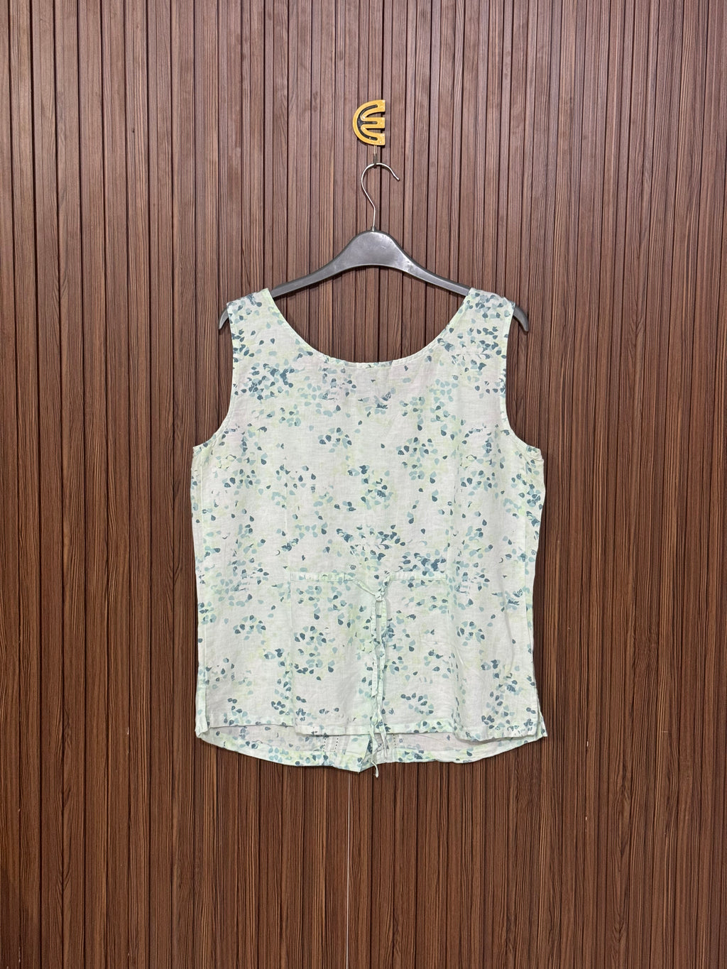 Light Green Leaf Sleeveless Top
