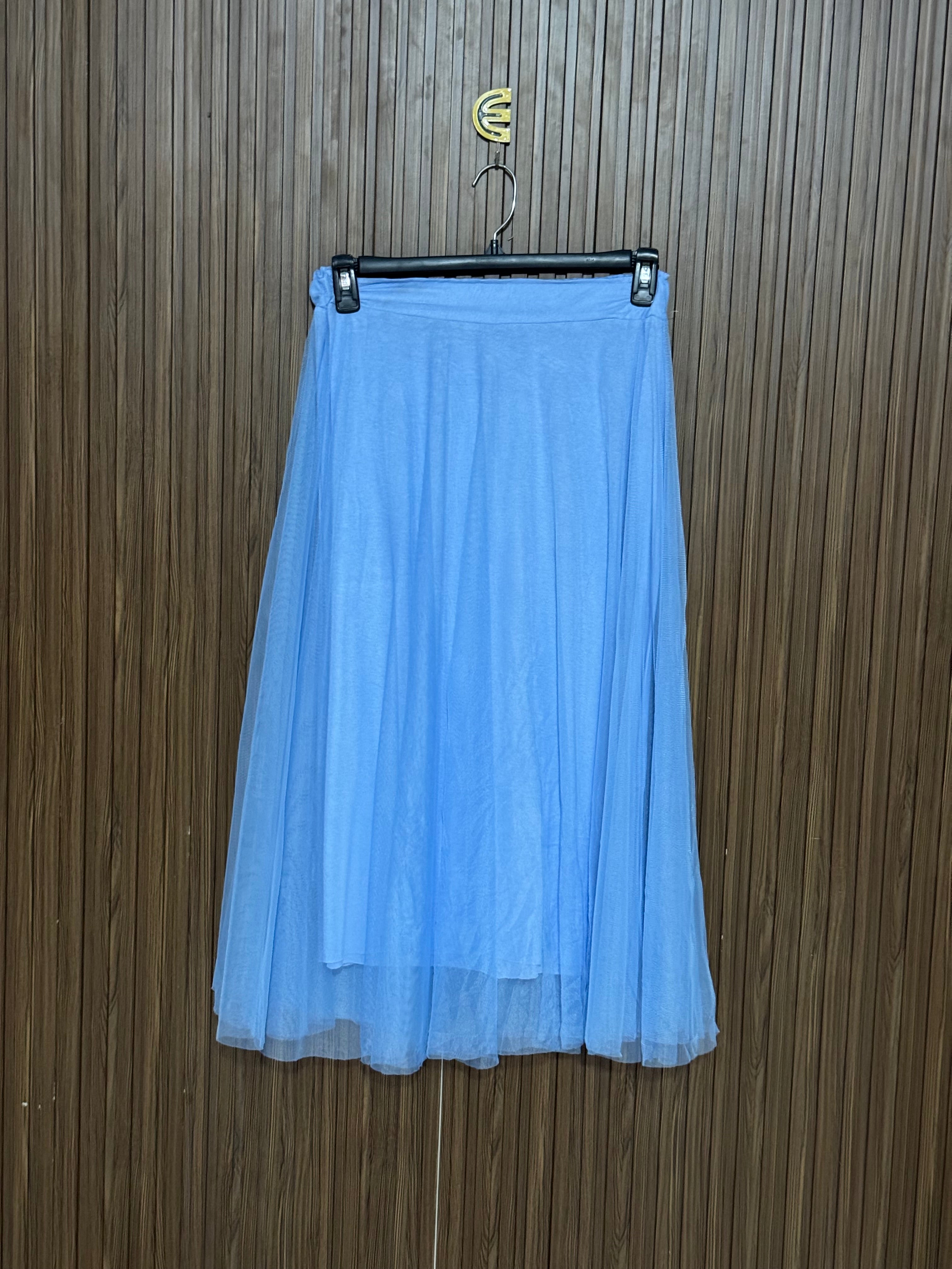 Light Blue Tulle Maxi Skirt