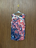 Red and Blue Abstract Sleeveless Top
