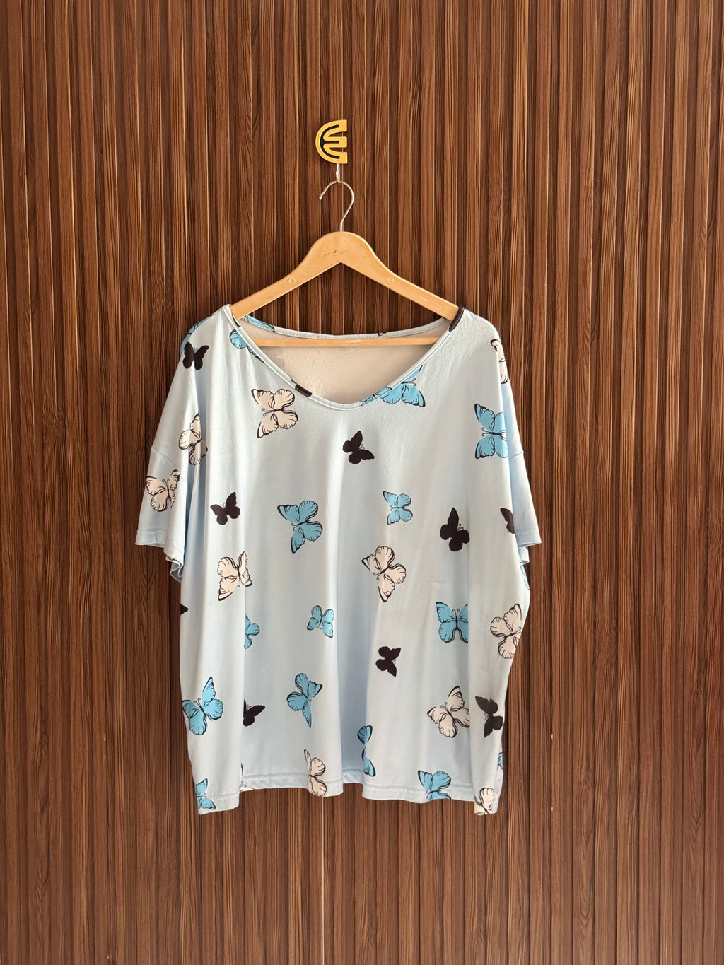 Butterfly Print Casual  Half Sleeves