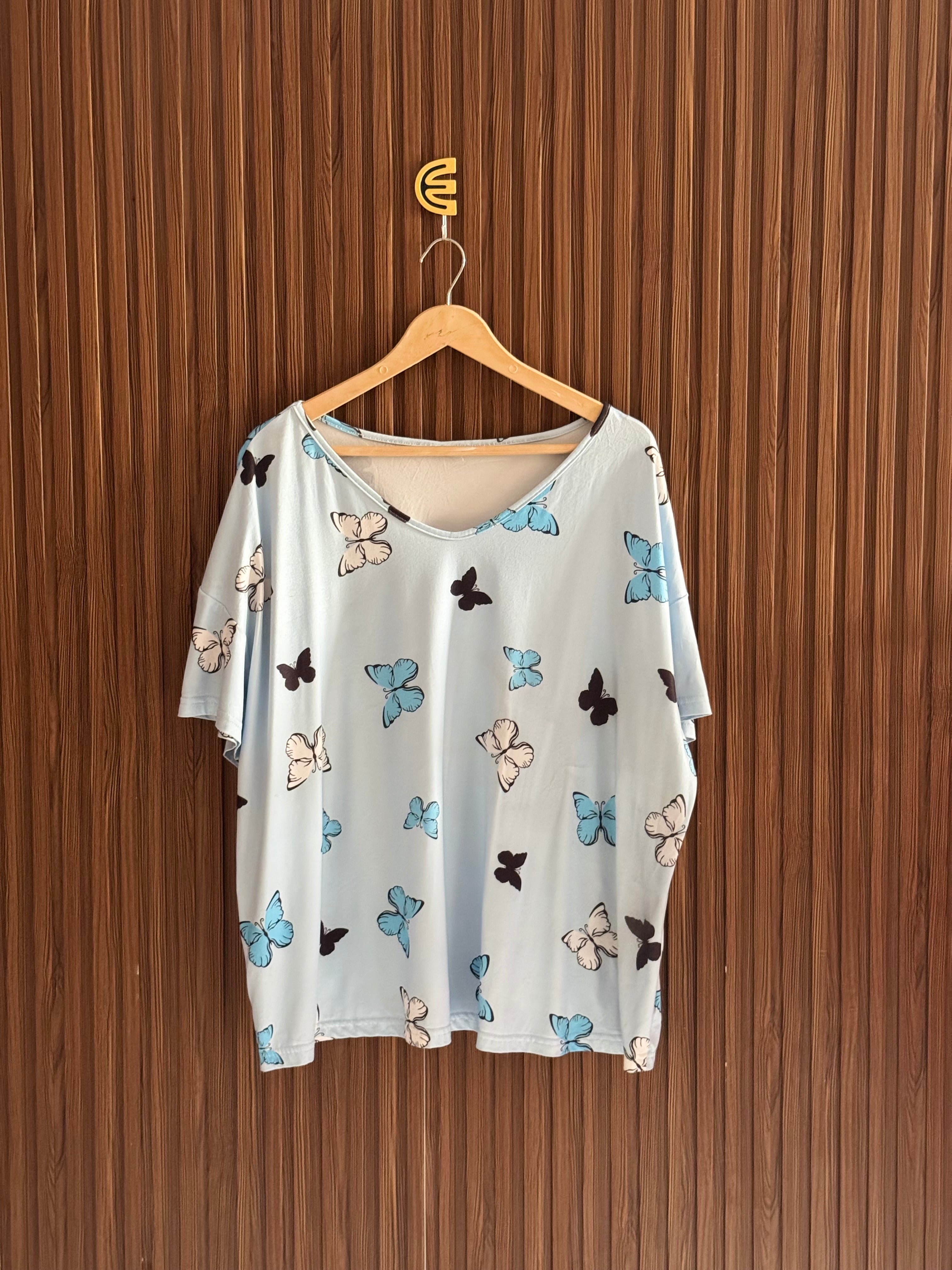 Butterfly Print Casual  Half Sleeves