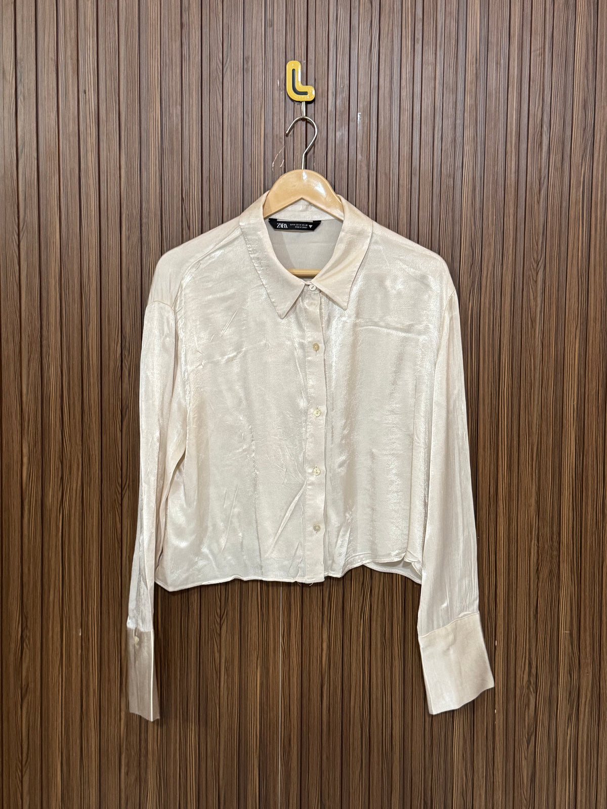 Chest 21 Length 19 Fabric Silk Shifon Longsleeve Crop Top