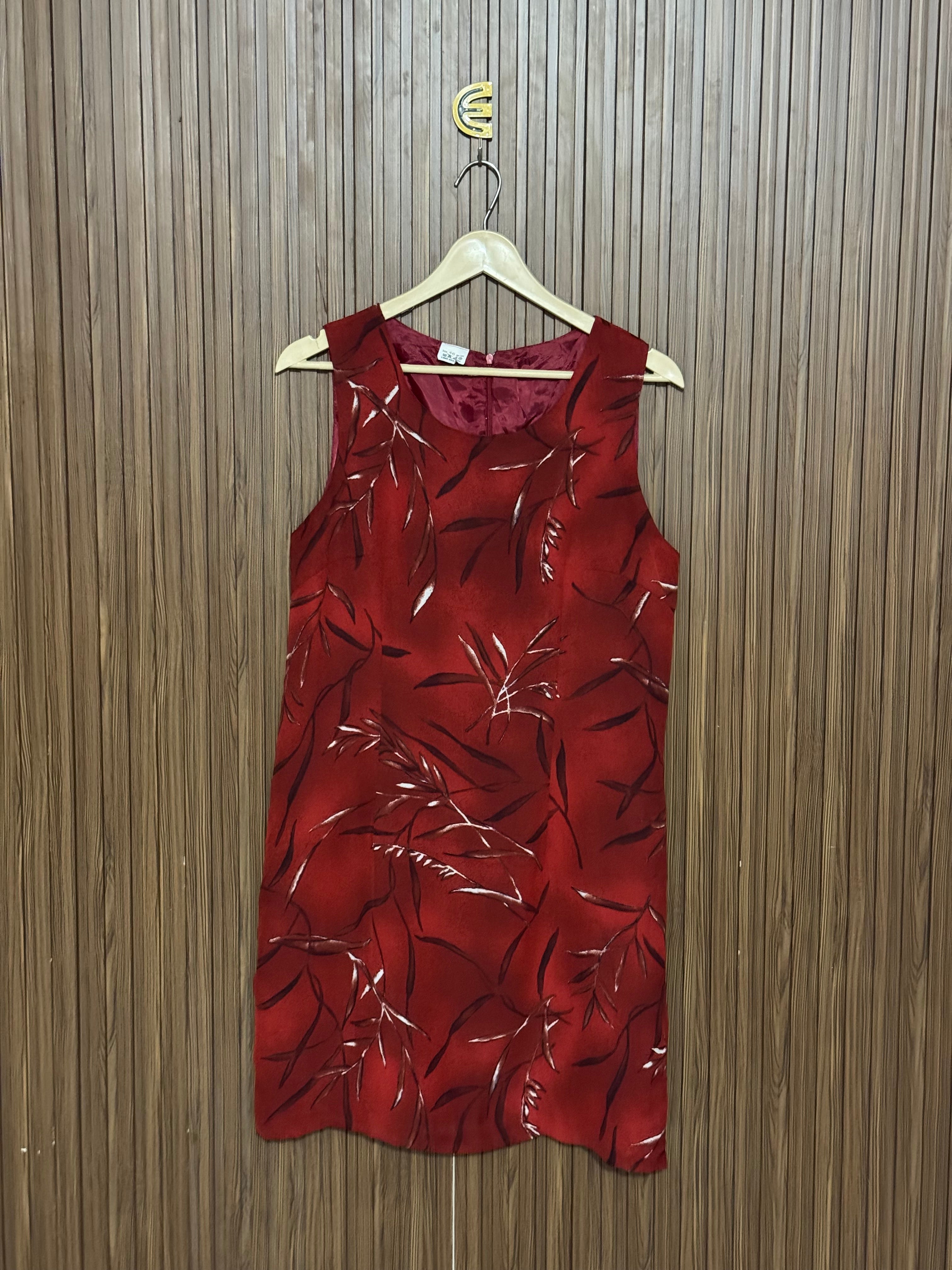 Rust Red Leaf Tunic Long Top